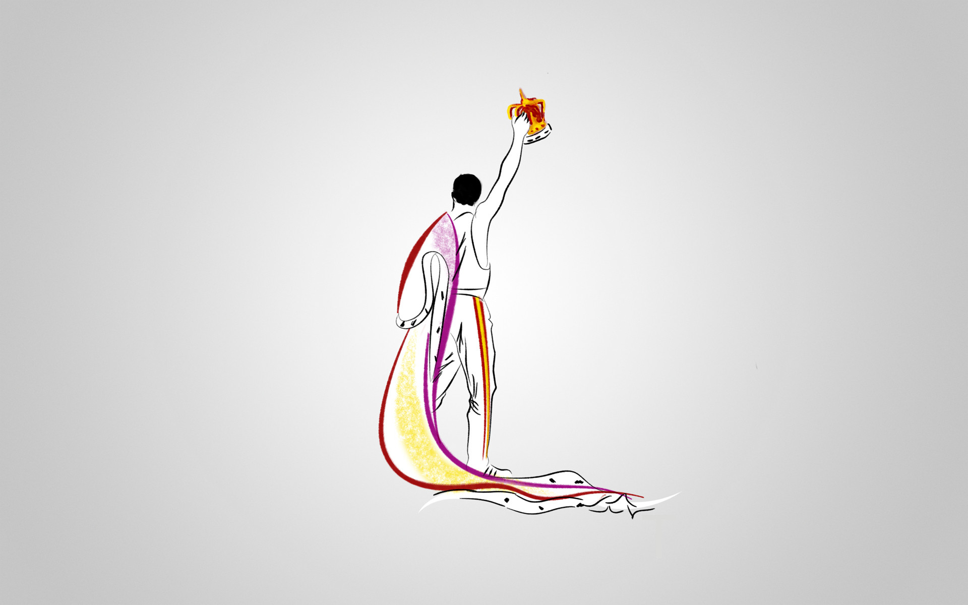 Freddie Mercury, Queen, Illustrazione, Minimalismo, Sfondo grigio, wallpaper Windows 11