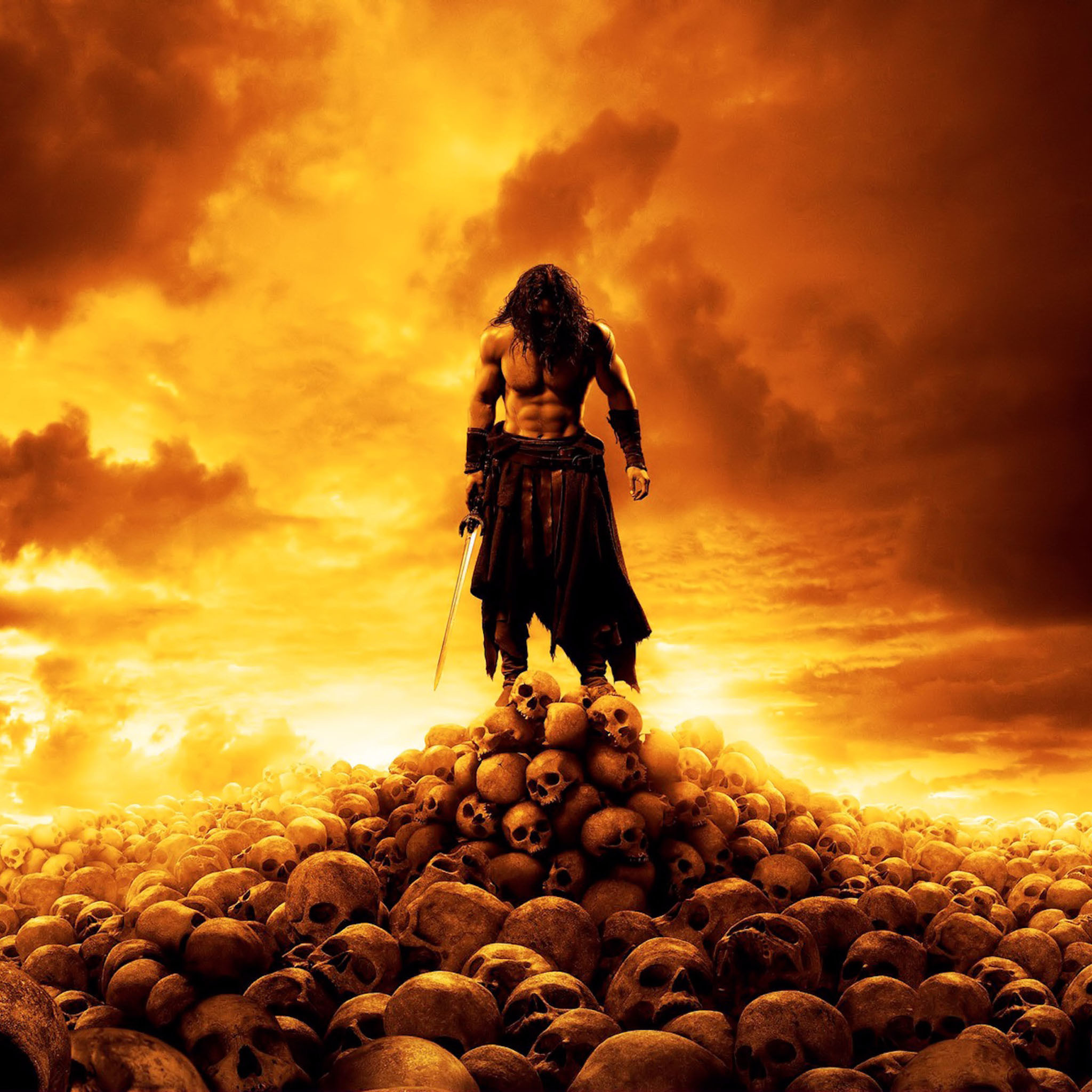 Conan il barbaro, Teschi, Guerriero, Cielo infuocato, schermata di blocco iPad