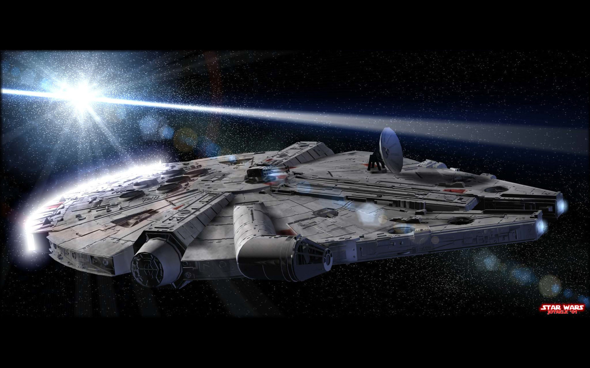 Millennium Falcon, Spazio, Star Wars, 16:10 Full HD, sfondo widescreen