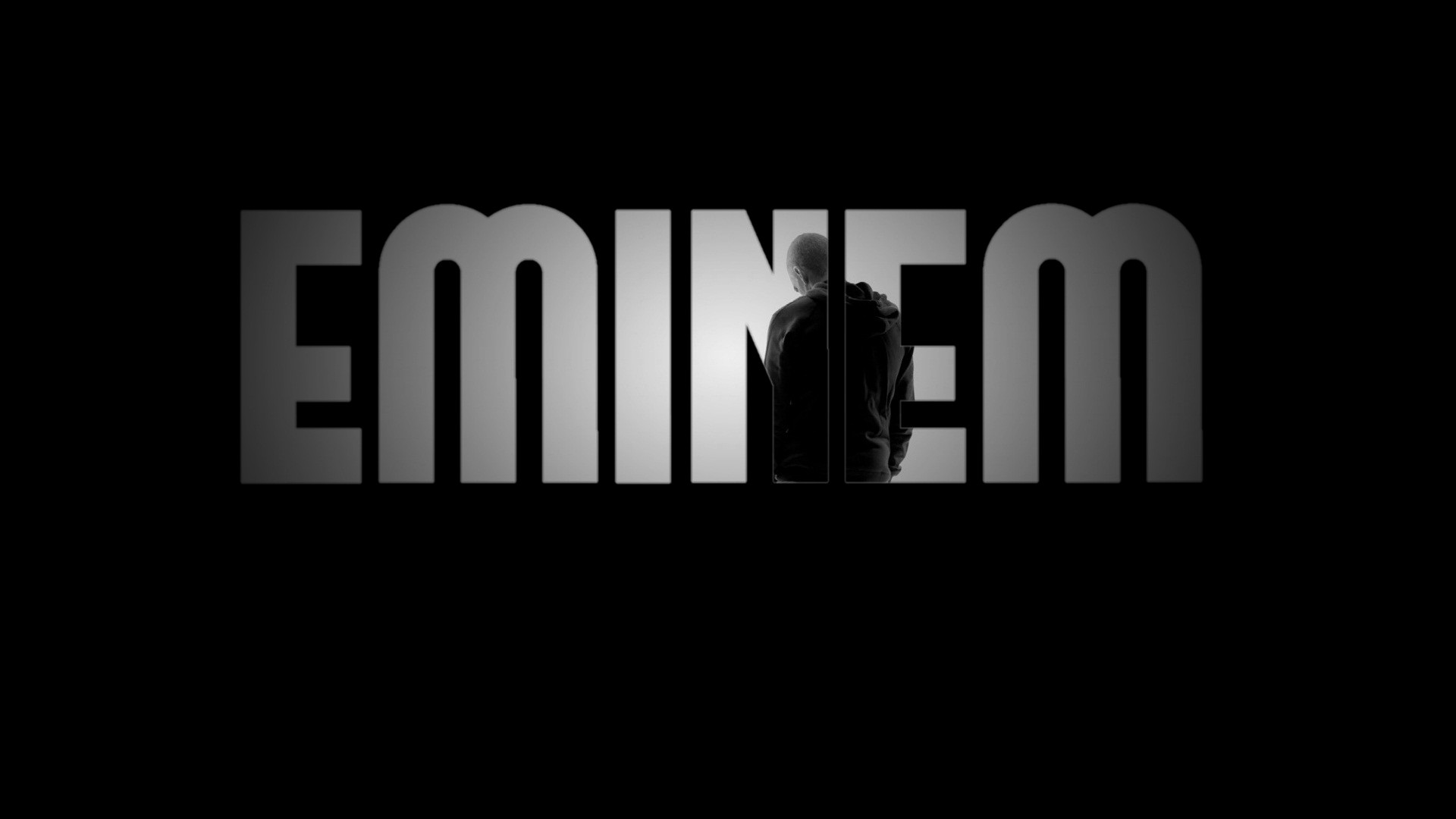 Eminem, Logo, Bianco e nero, 1920x1080, sfondo per PC