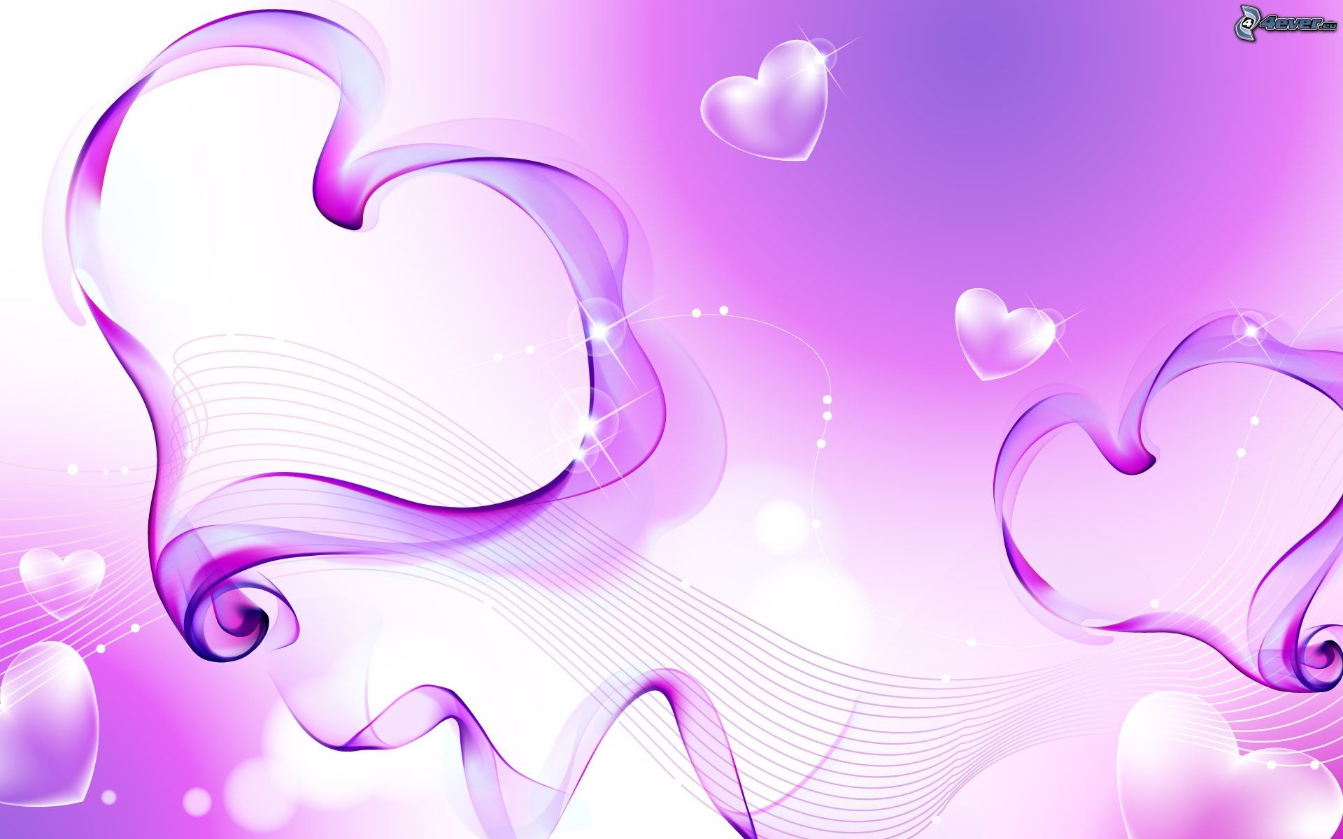 Cuori, Fumo viola, Astratto, Lilla, 16:10 Full HD, sfondo widescreen