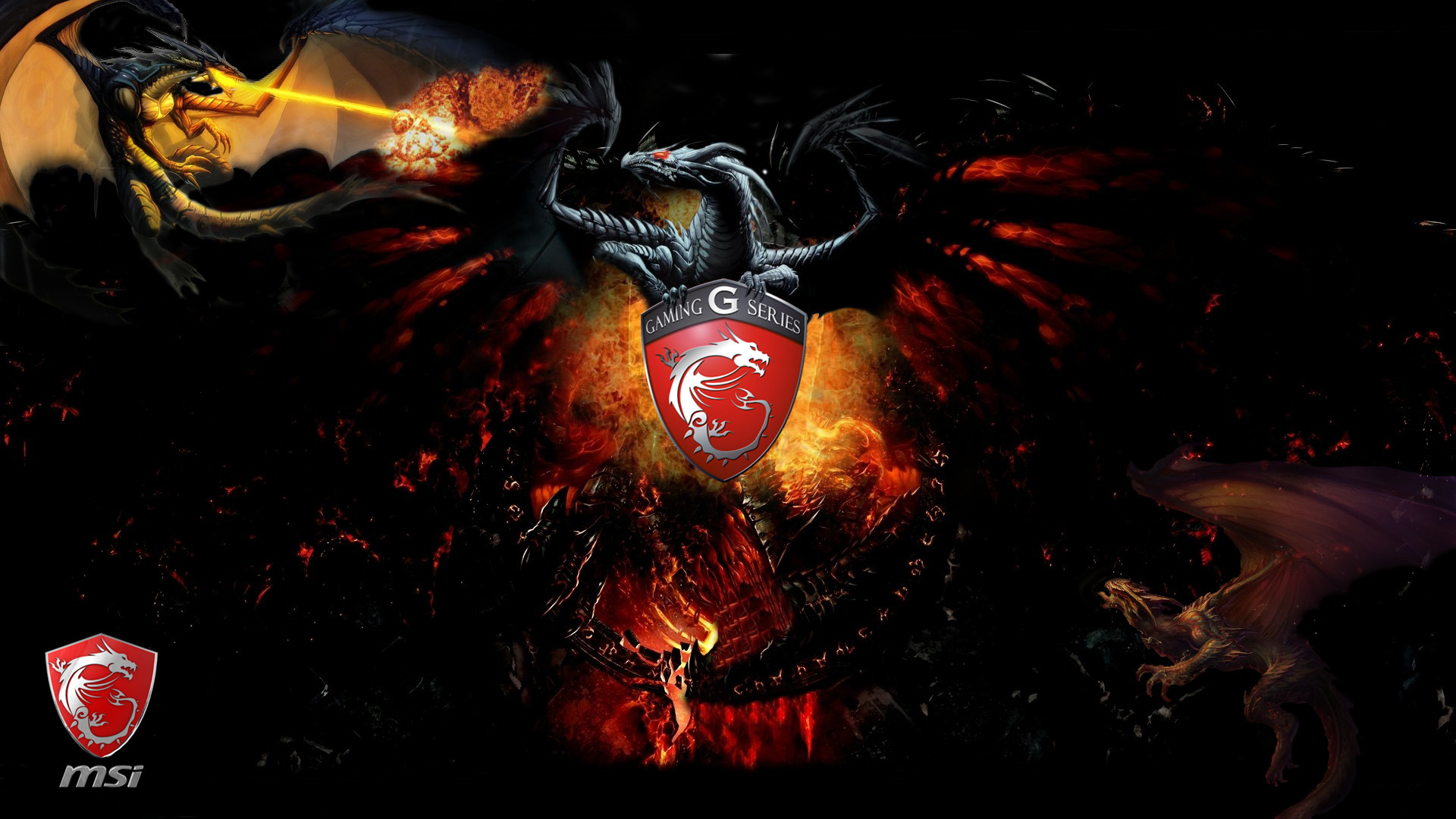 MSI, Gaming Series, Drago, Fiamme, Scudo, 1920x1080, sfondo per PC