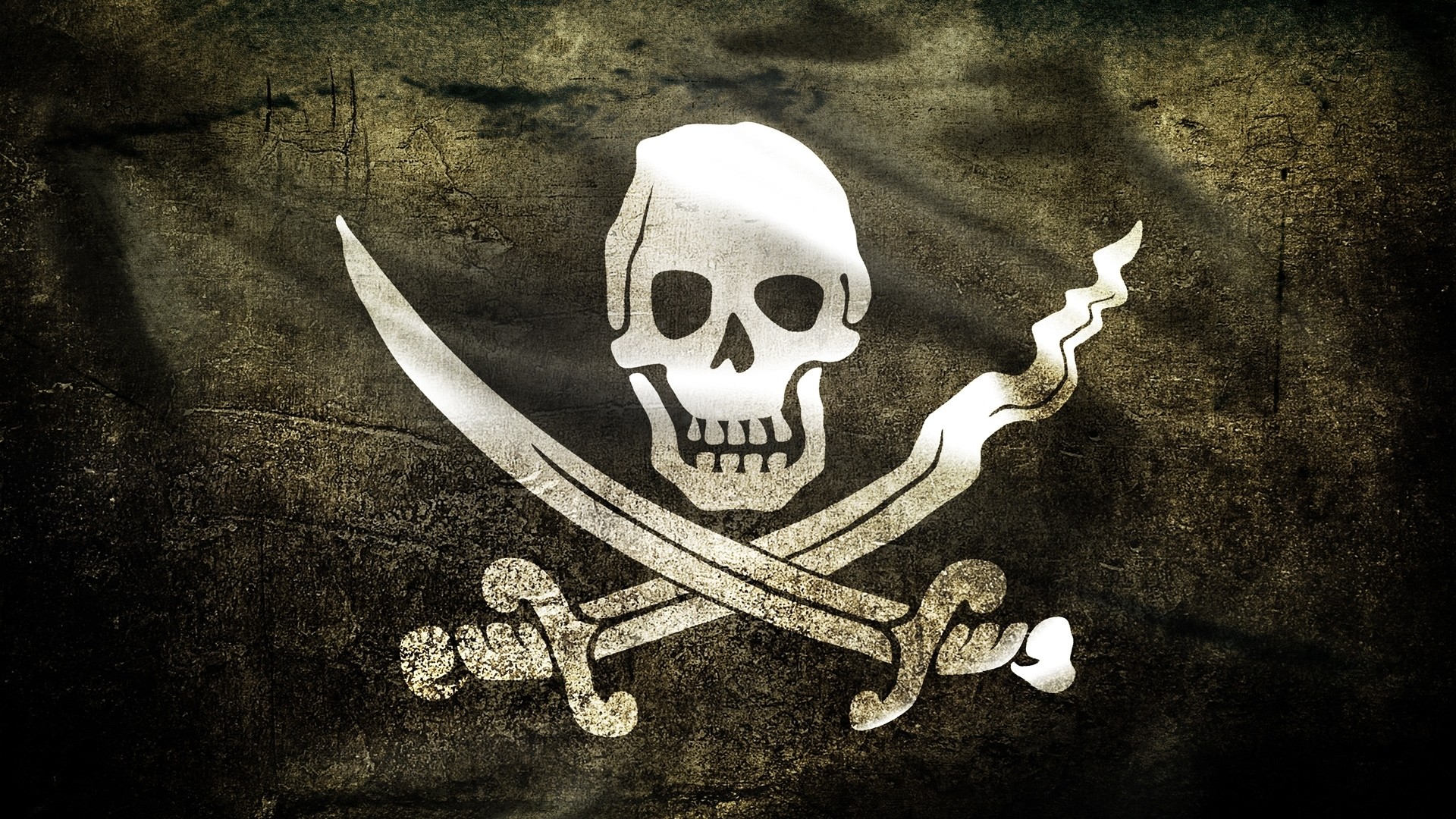 Jolly Roger, Bandiera pirata, Teschio, Sciabole, Full HD, wallpaper per PC