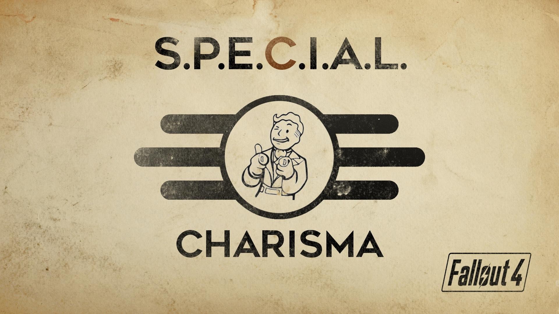 Vault Boy, S.P.E.C.I.A.L., Carisma, Fallout 4, Stile retrò, Full HD 1080p, sfondo desktop