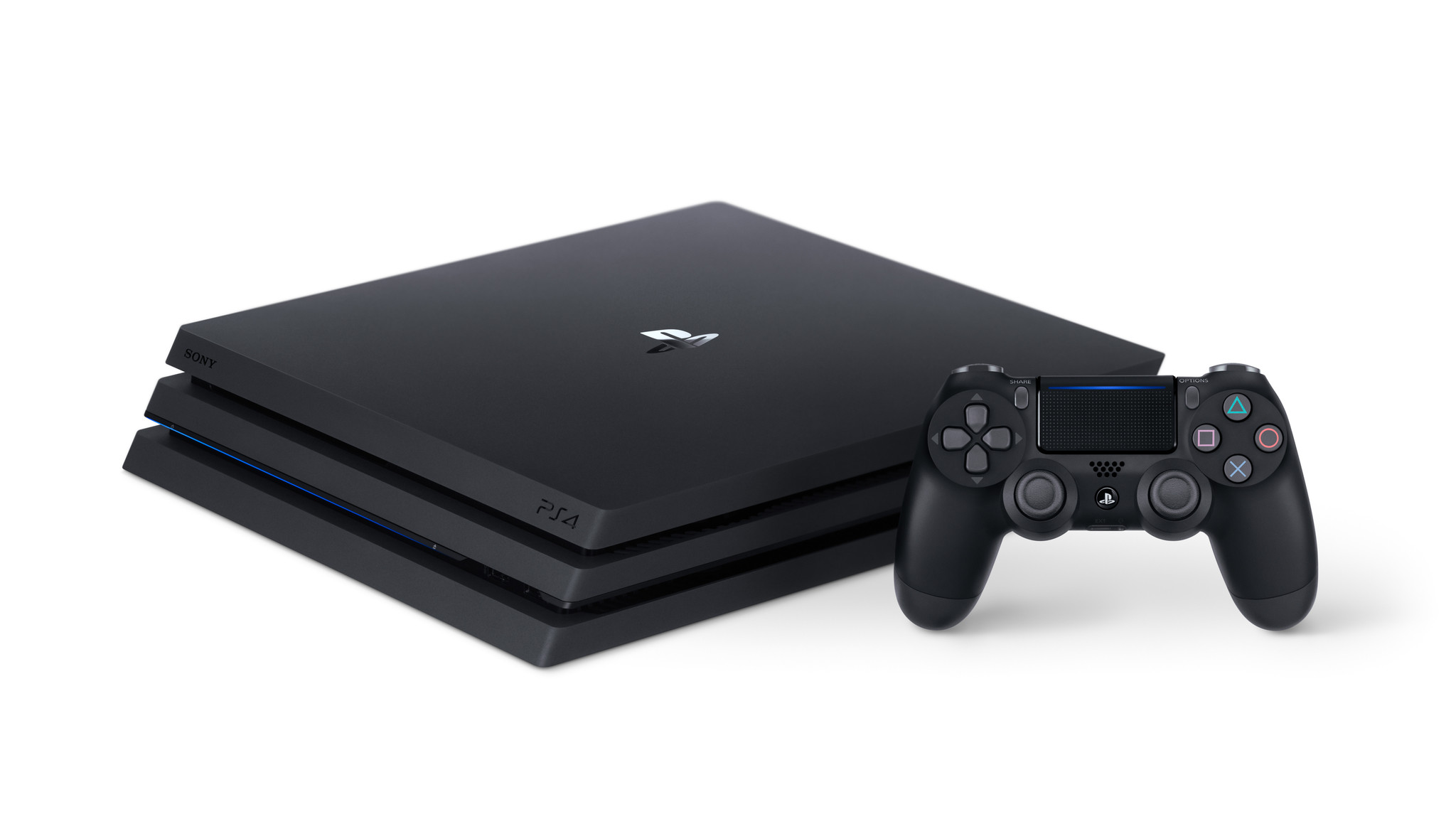 PlayStation 4 Pro, DualShock 4, Console, Sfondo bianco, Full HD, wallpaper per portatile