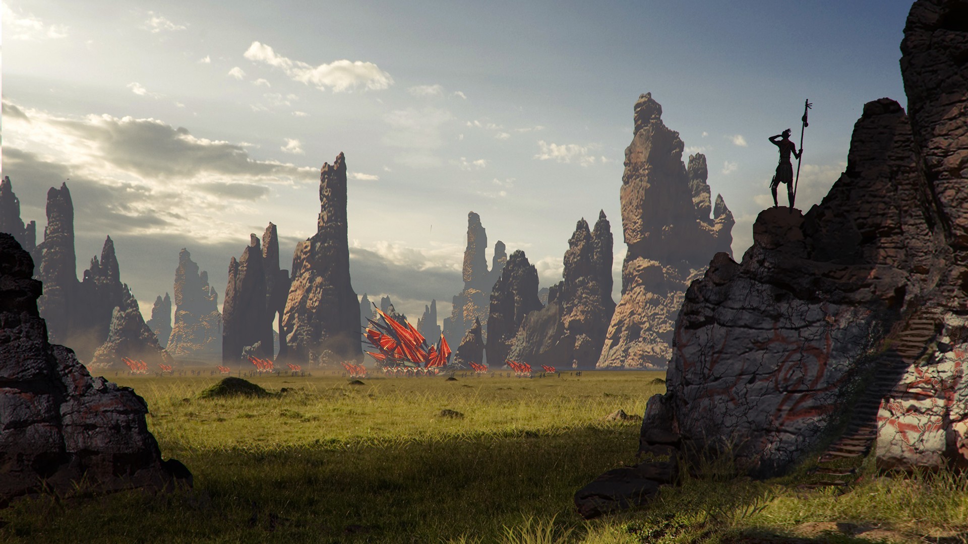 Dragon Age: Inquisition, Pianure, Pinnacoli rocciosi, Drago, Paesaggio, sfondo desktop 1080p