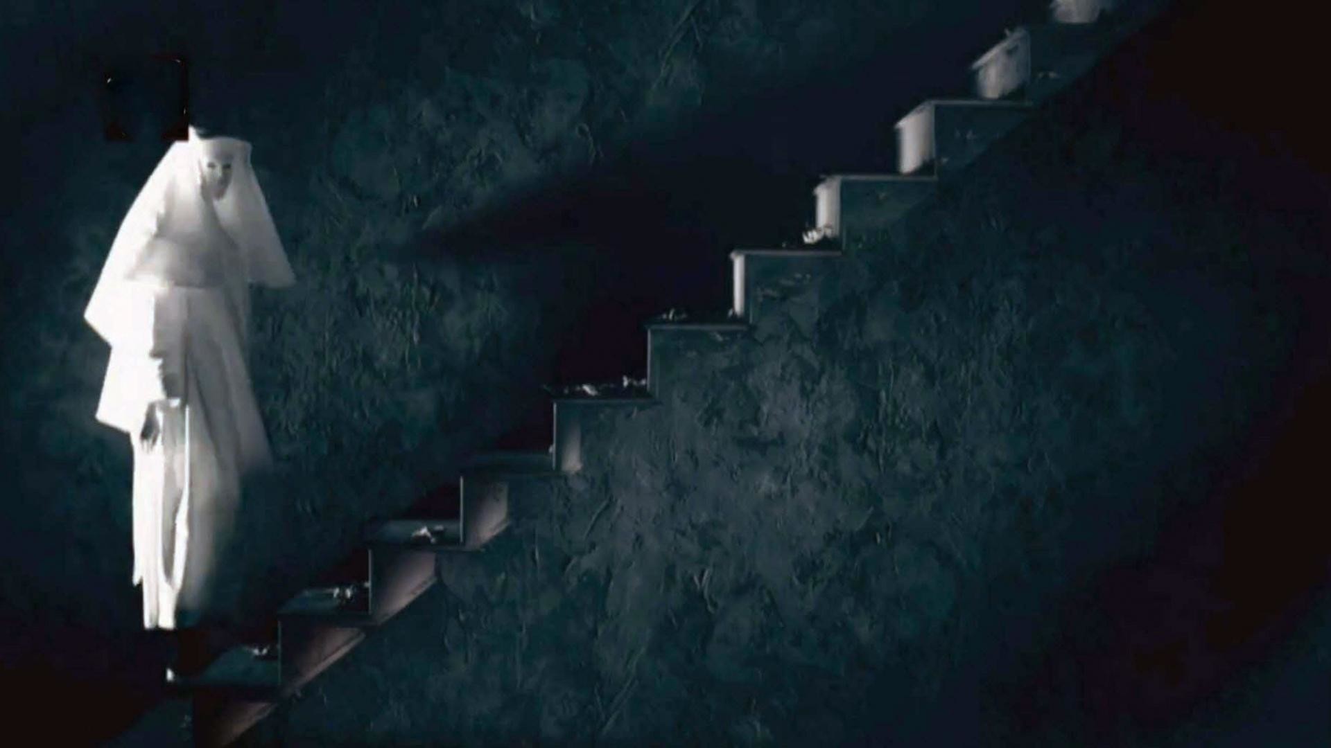 American Horror Story: Asylum, Suora, Scala, Velo bianco, Buio, Full HD, sfondo per PC