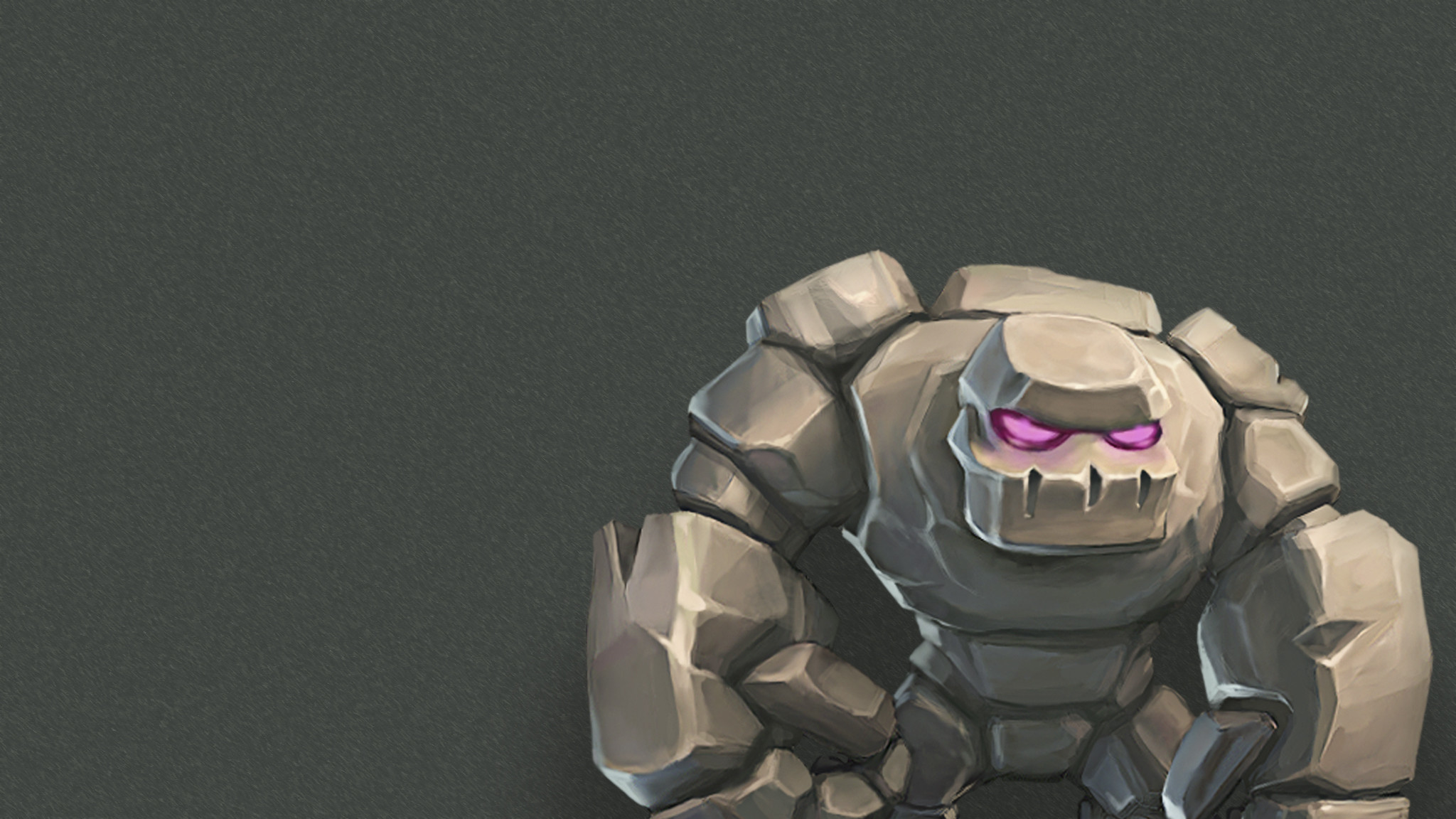 Clash Royale, Golem, Pietra, Sfondo grigio, Full HD, wallpaper per PC