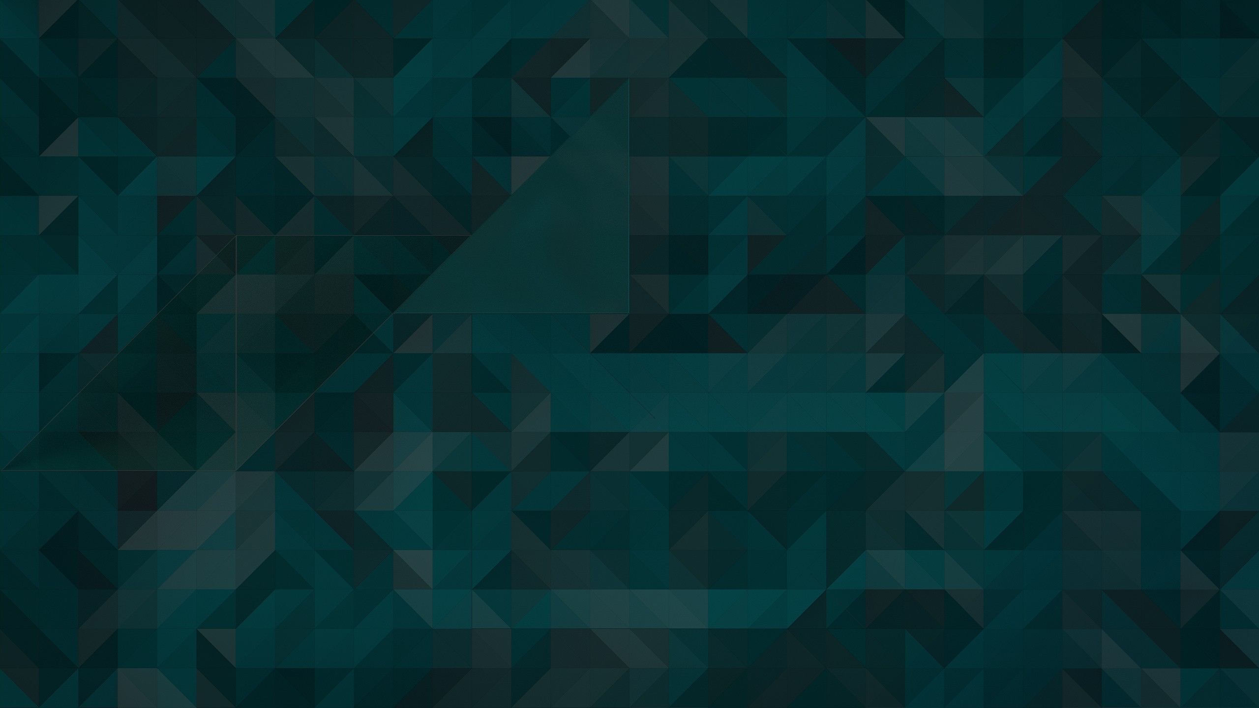 Triangoli, Low poly, Verde petrolio, Geometrico, 2K, wallpaper per portatile