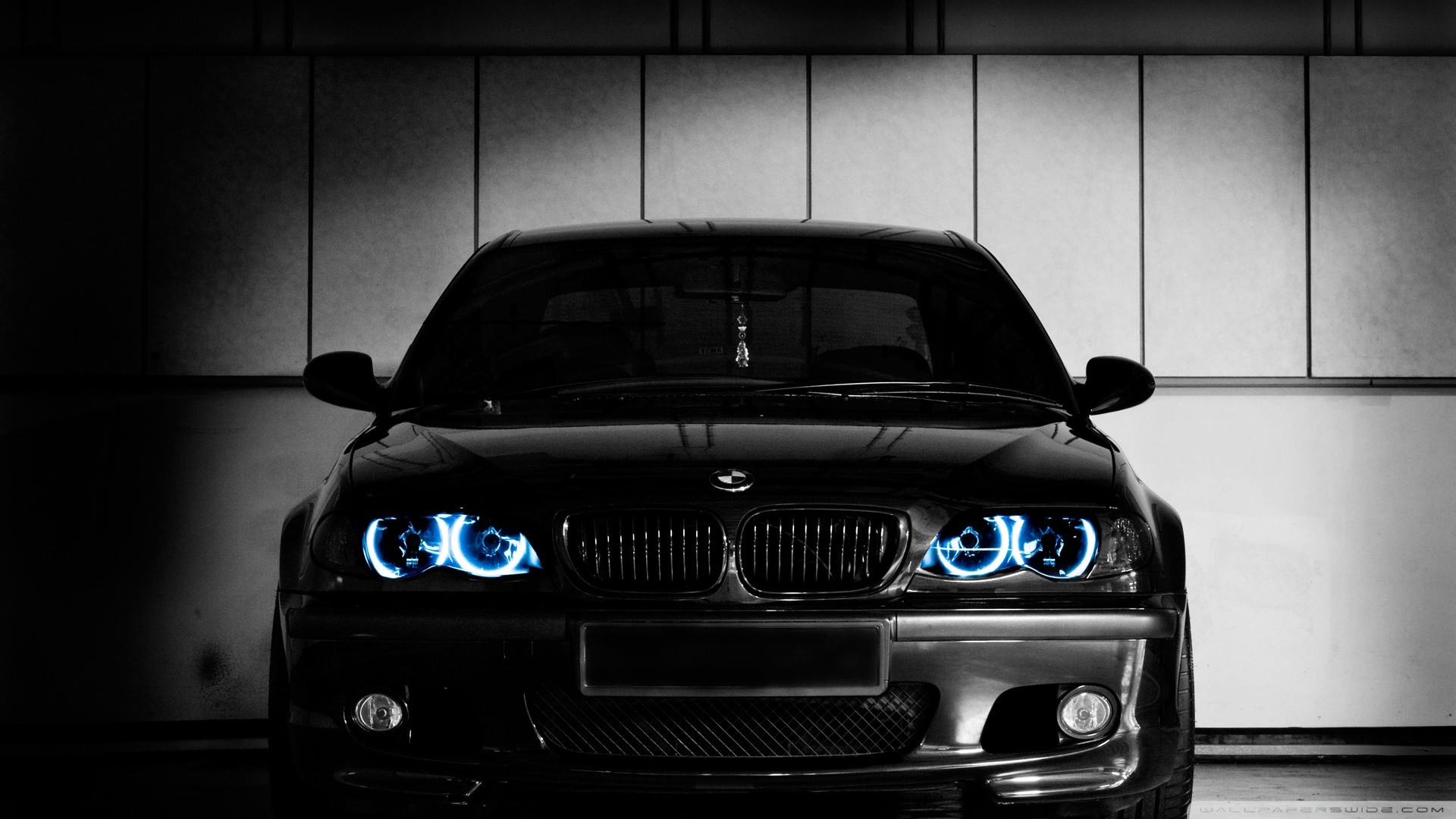 BMW Serie 3 (E46), BMW, Angel eyes, Nero, Garage, Full HD 1080p, sfondo desktop