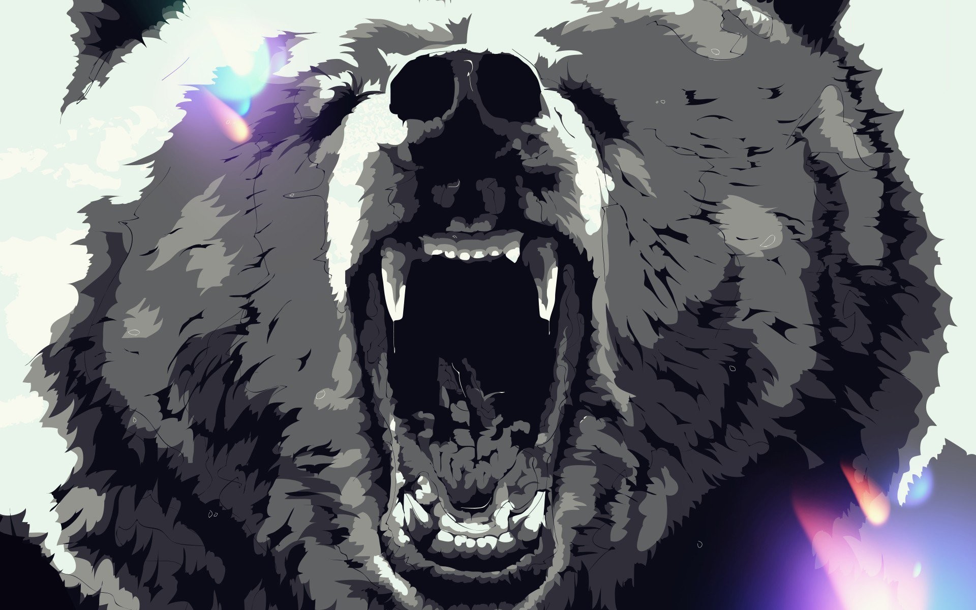 Orso, Ruggito, Illustrazione, Vettoriale, 1920x1200, immagine di sfondo