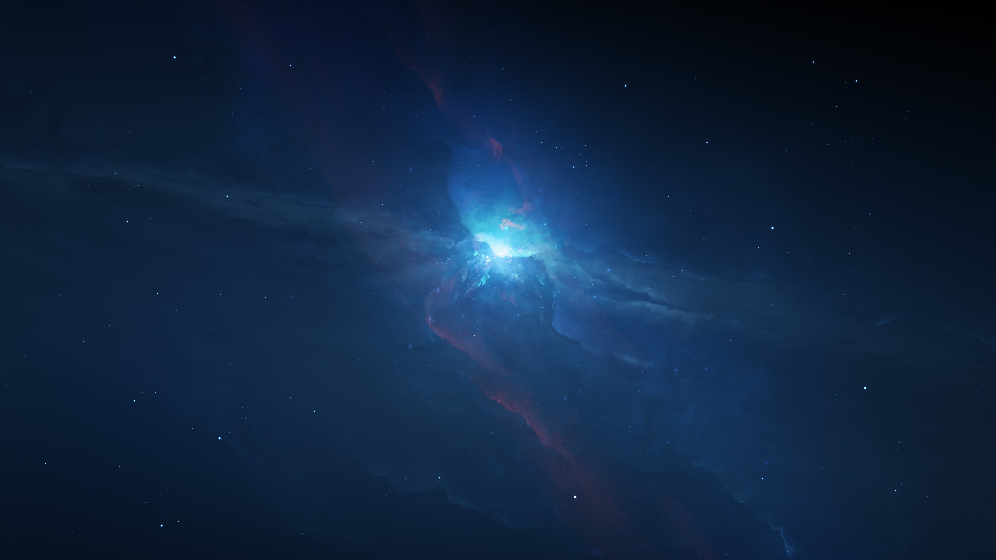 Nebulosa, Stella luminosa, Blu scuro, 4K, wallpaper desktop