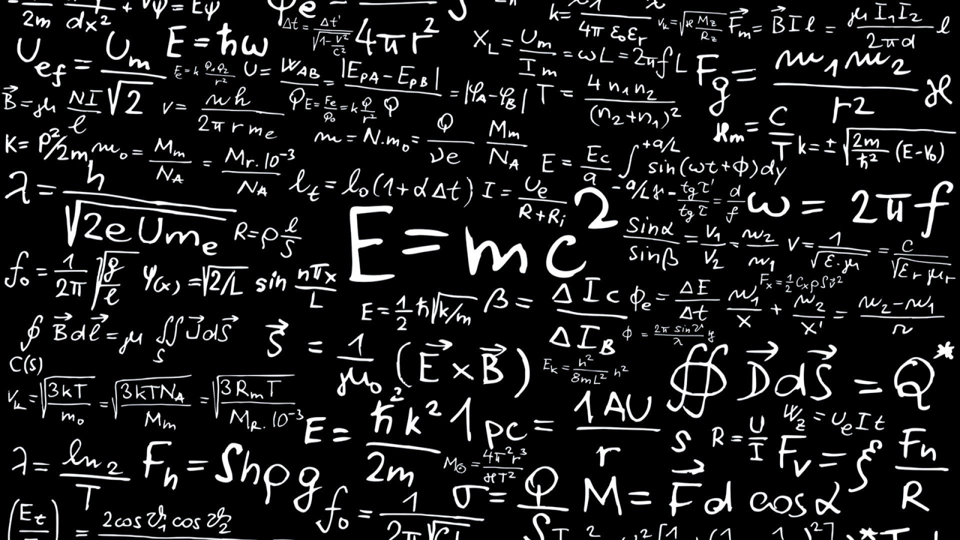 E=mc², Formule, Fisica, Bianco e nero, Full HD, wallpaper per PC