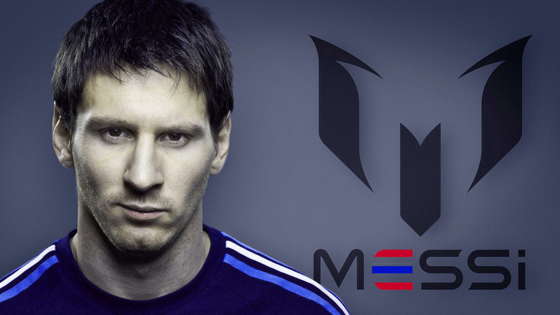 Lionel Messi, Logo Messi, Primo piano, Ritratto, 1920x1080, sfondo per PC