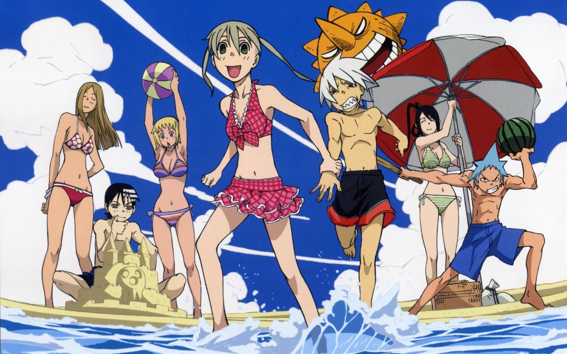 Soul Eater, Spiaggia, Personaggi, Estate, Costumi da bagno, 1920x1200, immagine di sfondo