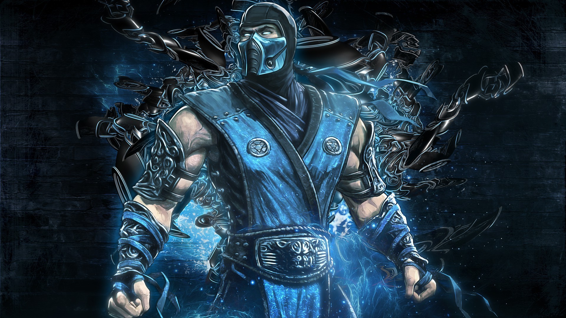 Sub-Zero, Mortal Kombat, Ghiaccio, Catene, Full HD, immagine di sfondo PC