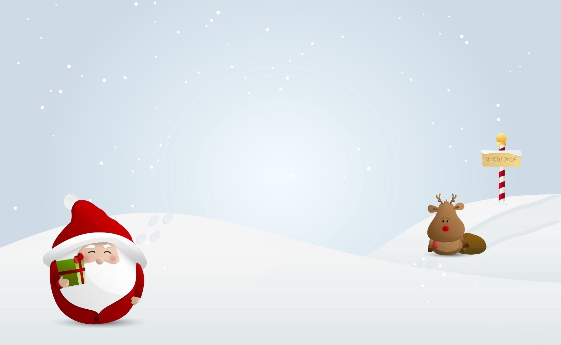 Babbo Natale, Neve, Renna, Polo Nord, Full HD, sfondo per PC