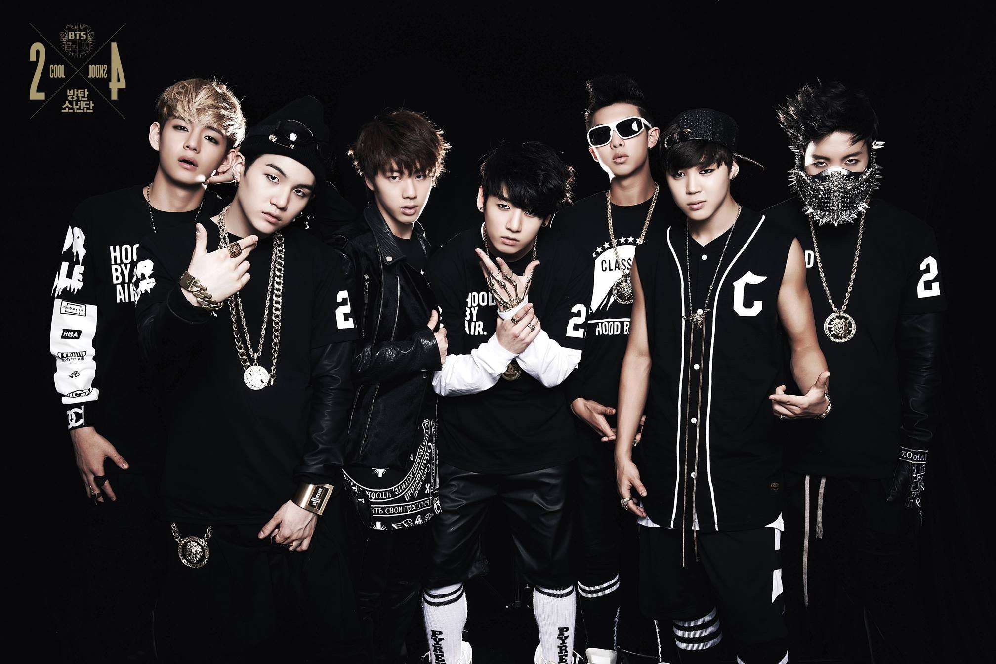 BTS, No More Dream, Hip hop, Abiti neri, Full HD, wallpaper desktop