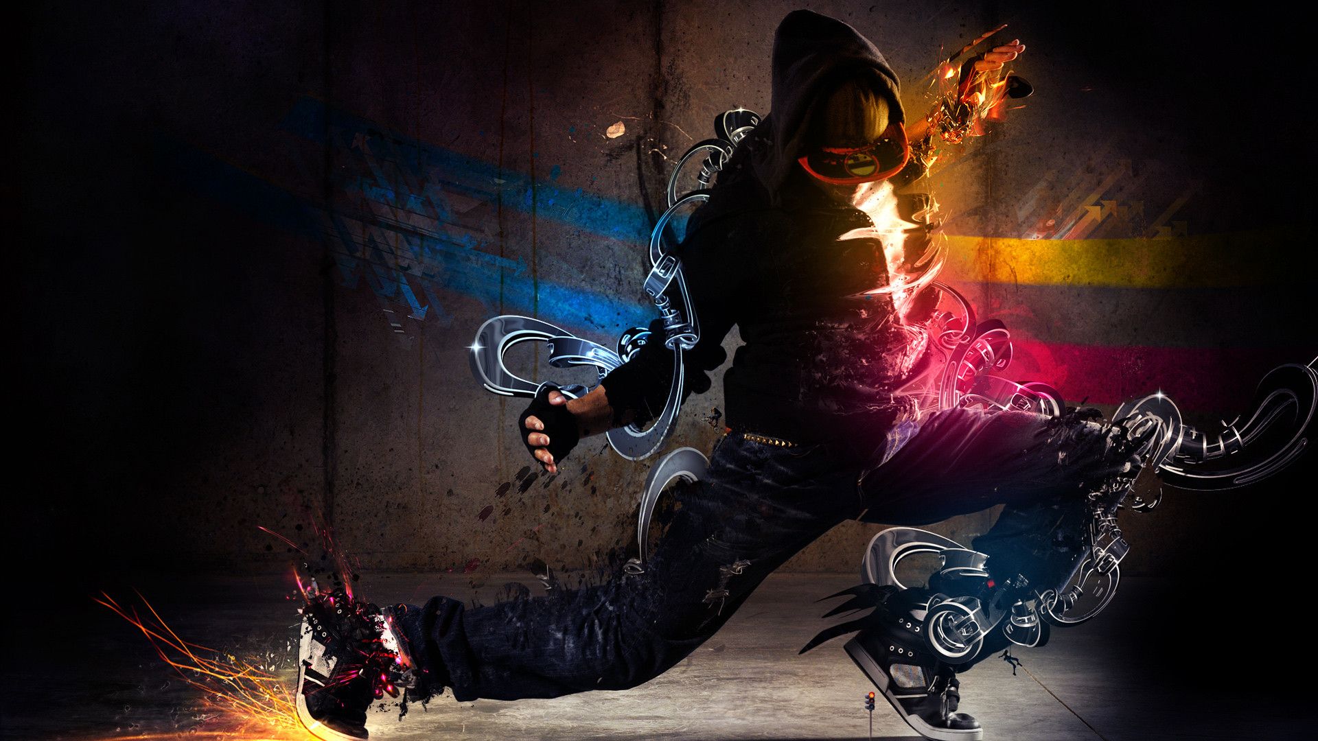 Ballerino, Hip hop, Arte digitale, Scintille, sfondo per Mac