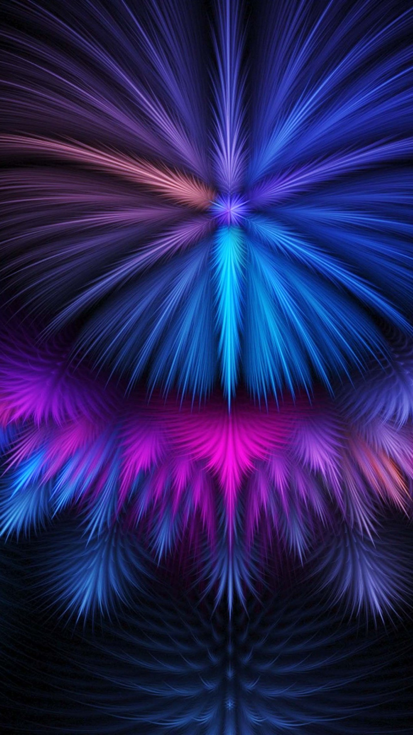 Frattale, Astratto, Blu e viola, sfondo Galaxy S7