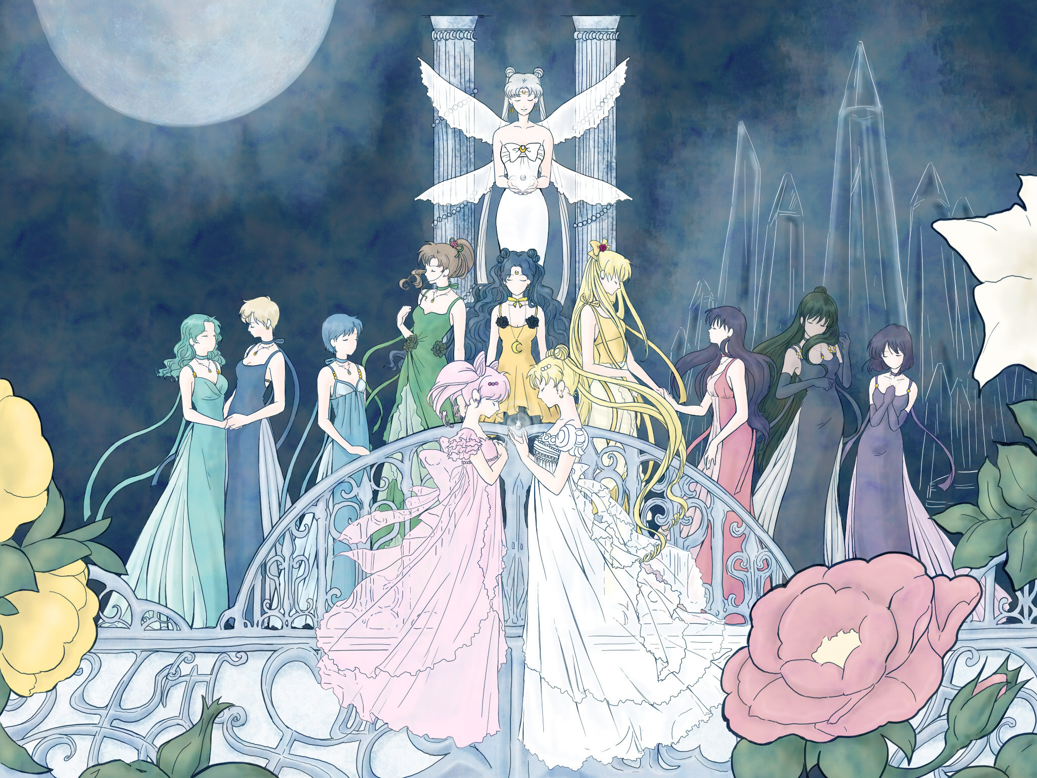 Neo Queen Serenity, Sailor Senshi, Crystal Tokyo, Acquerello, Full HD, schermata di blocco iPad