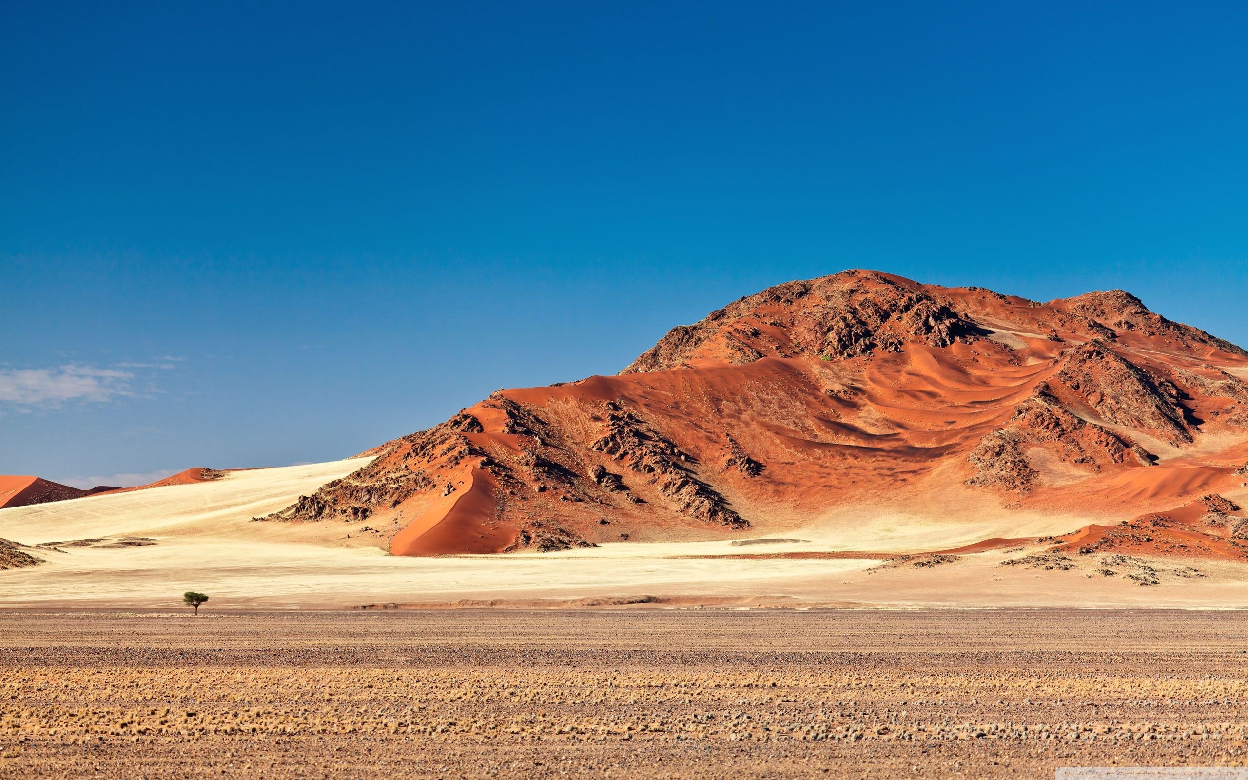 Namib, Montagna rossa, Dune, Cielo blu, 2560x1600, sfondo per PC