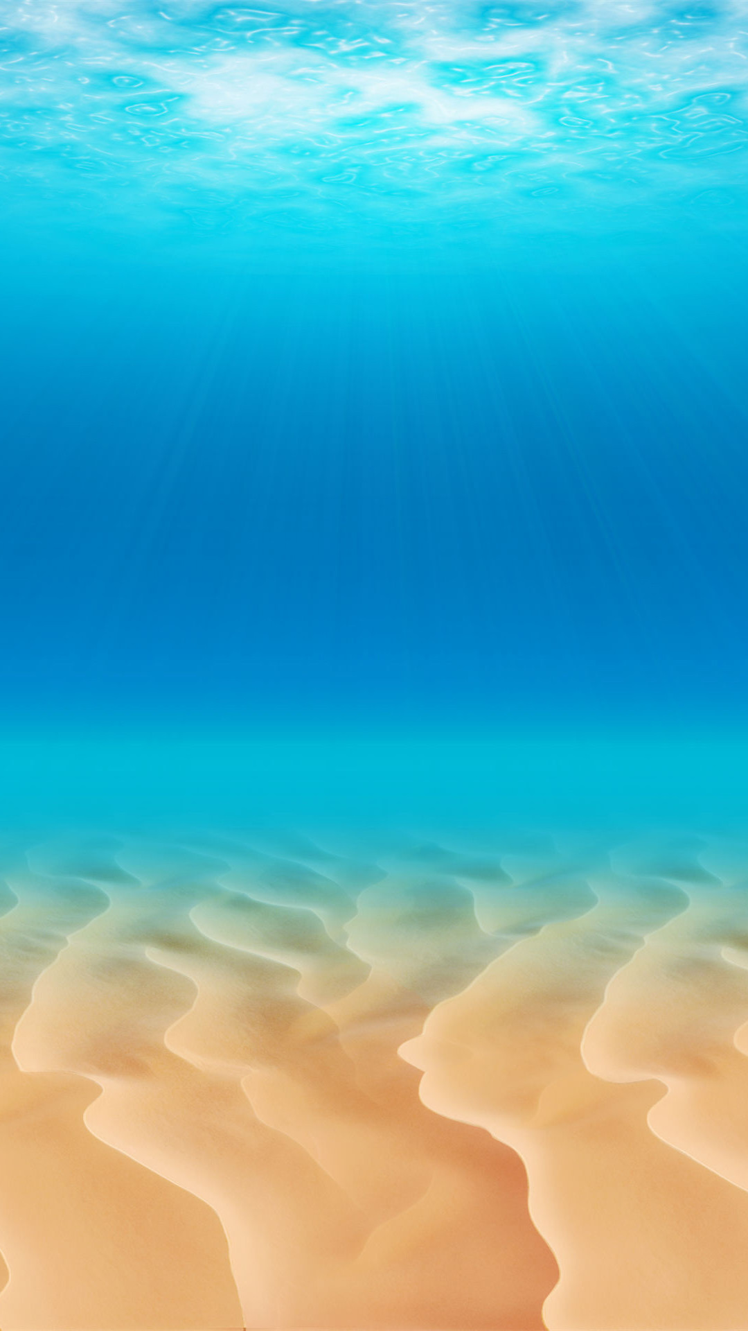 Sott'acqua, Fondale sabbioso, Mare, Azzurro, schermata di blocco iPhone 4K
