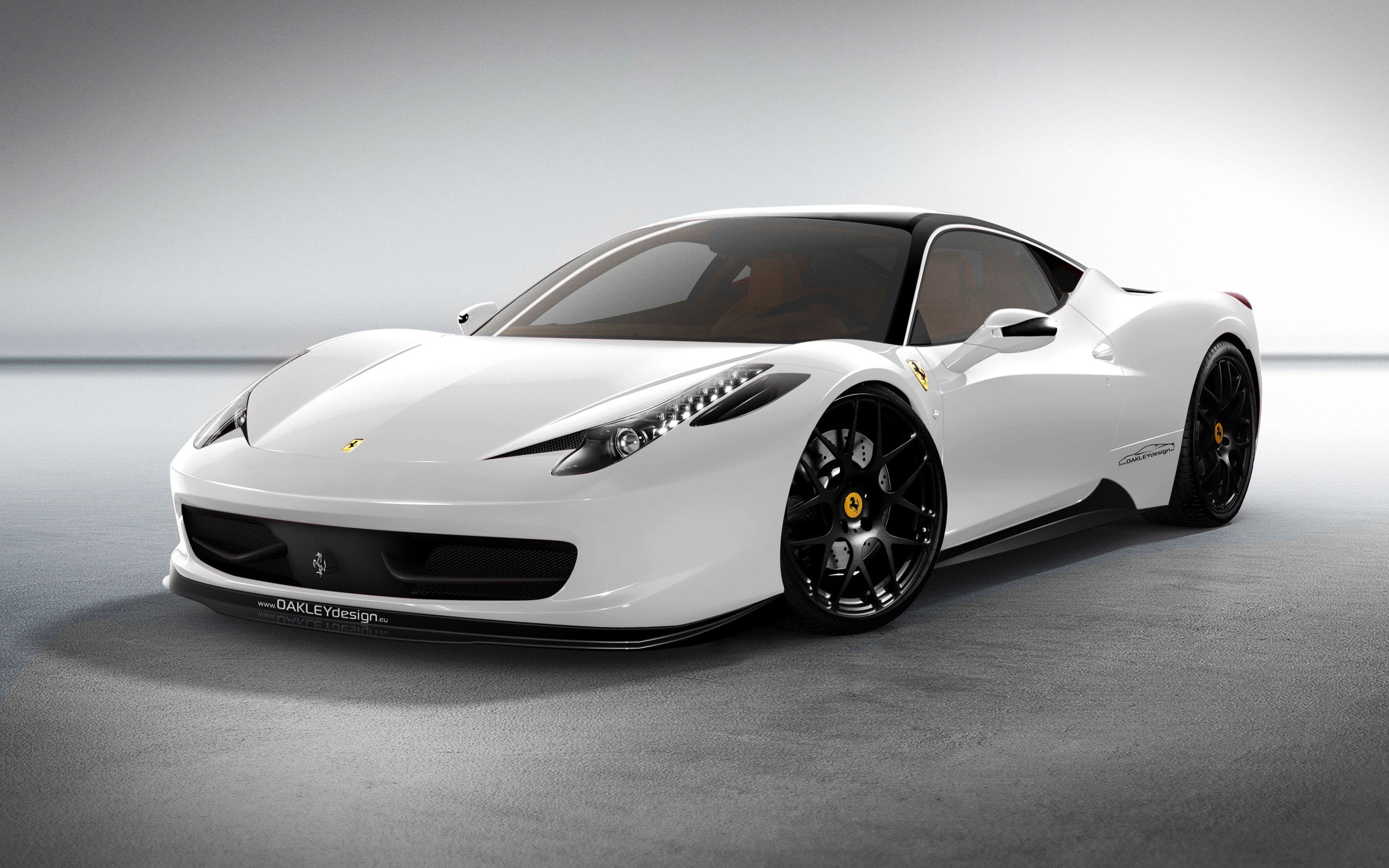 Ferrari 458 Italia, Bianco, Sfondo grigio, 2K, wallpaper per portatile