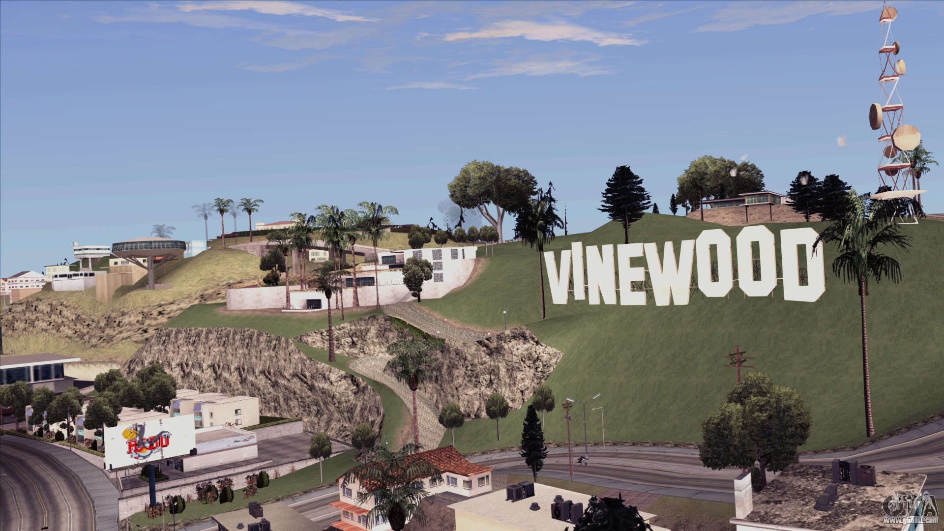 Vinewood, GTA San Andreas, Los Santos, Colline, 16:9 Full HD, sfondo widescreen