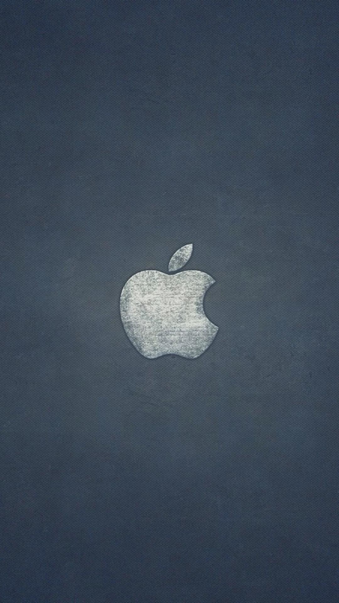 Logo Apple, Apple, Sfondo grigio, Texture, wallpaper iOS 8