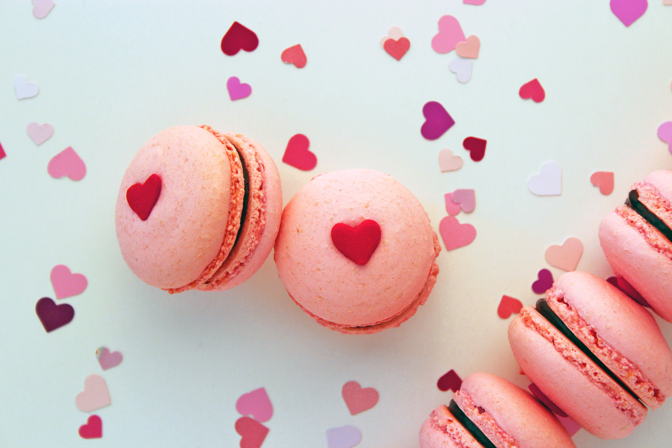 Macarons, Cuori, San Valentino, Rosa, sfondo iPhone