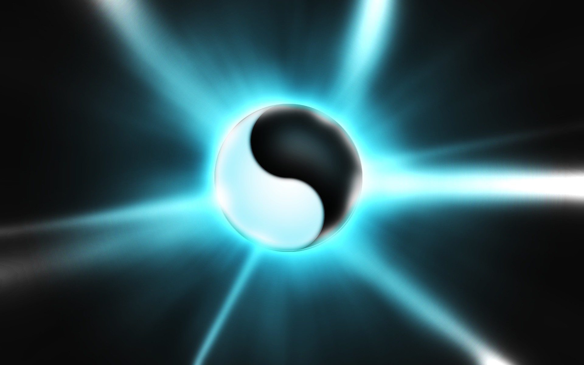 Yin e yang, Raggi di luce, Azzurro, 16:10 Full HD, sfondo widescreen