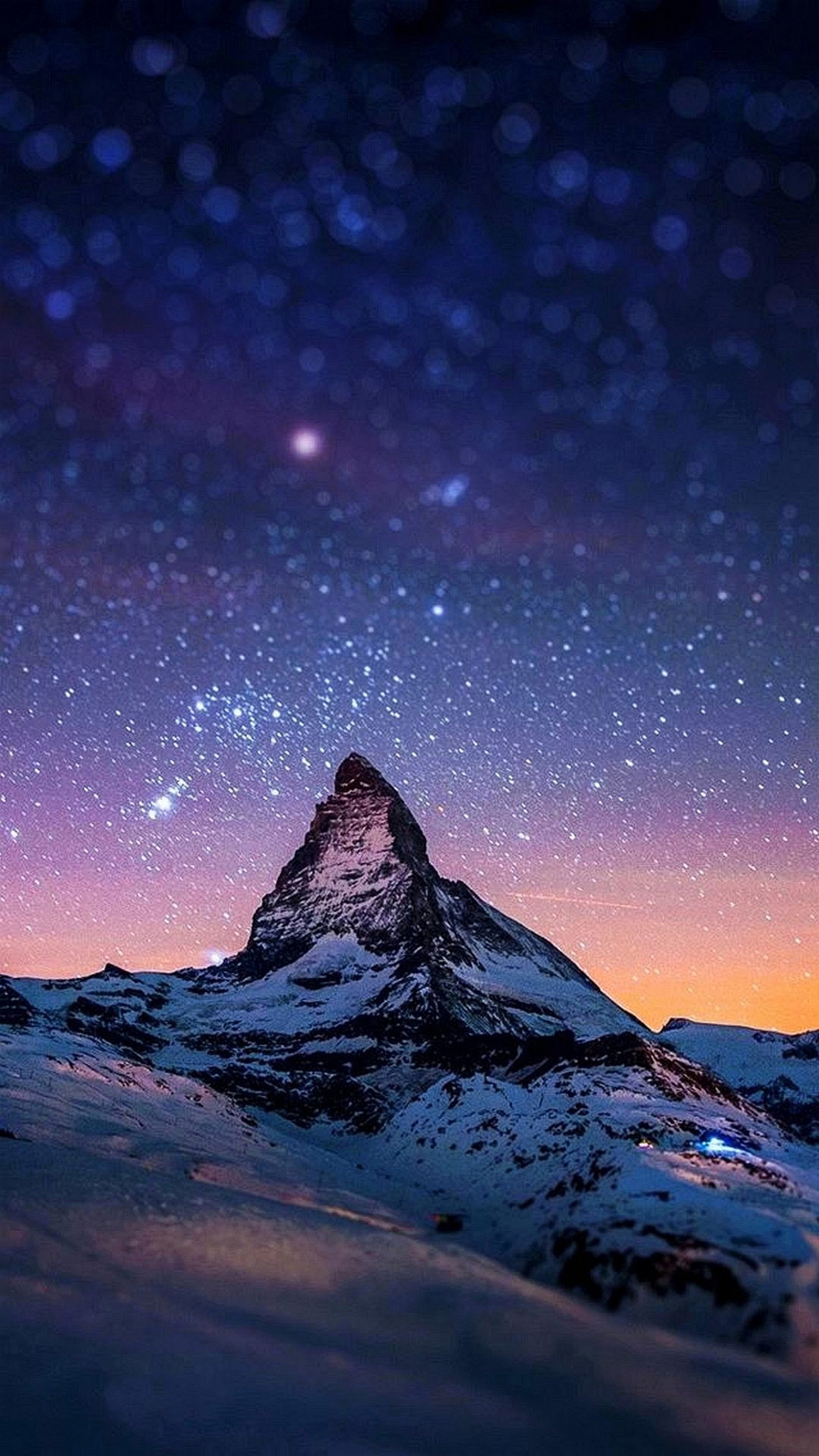 Cervino, Cielo stellato, Montagna, Alpi, QHD+, schermata di blocco Samsung