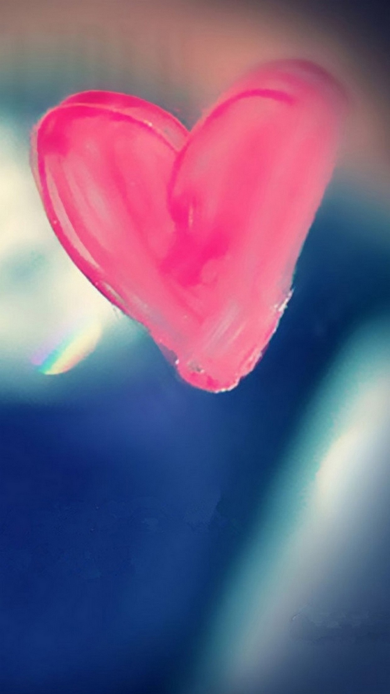 Cuore, Rosa, Bokeh, Amore, 1242x2208, schermata di blocco iPhone