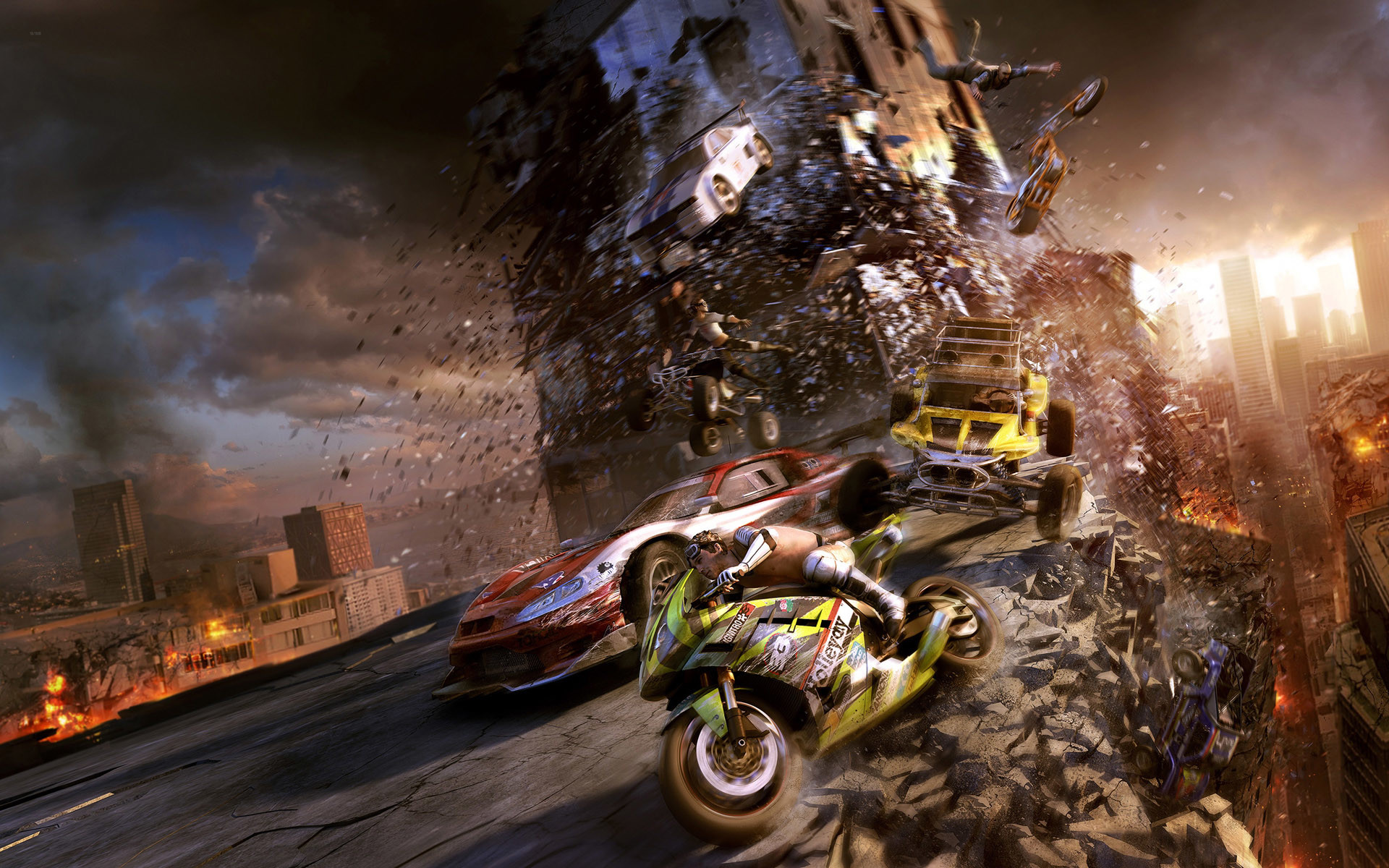 MotorStorm: Apocalypse, Moto, Auto, Distruzione, 16:10 Full HD, sfondo widescreen
