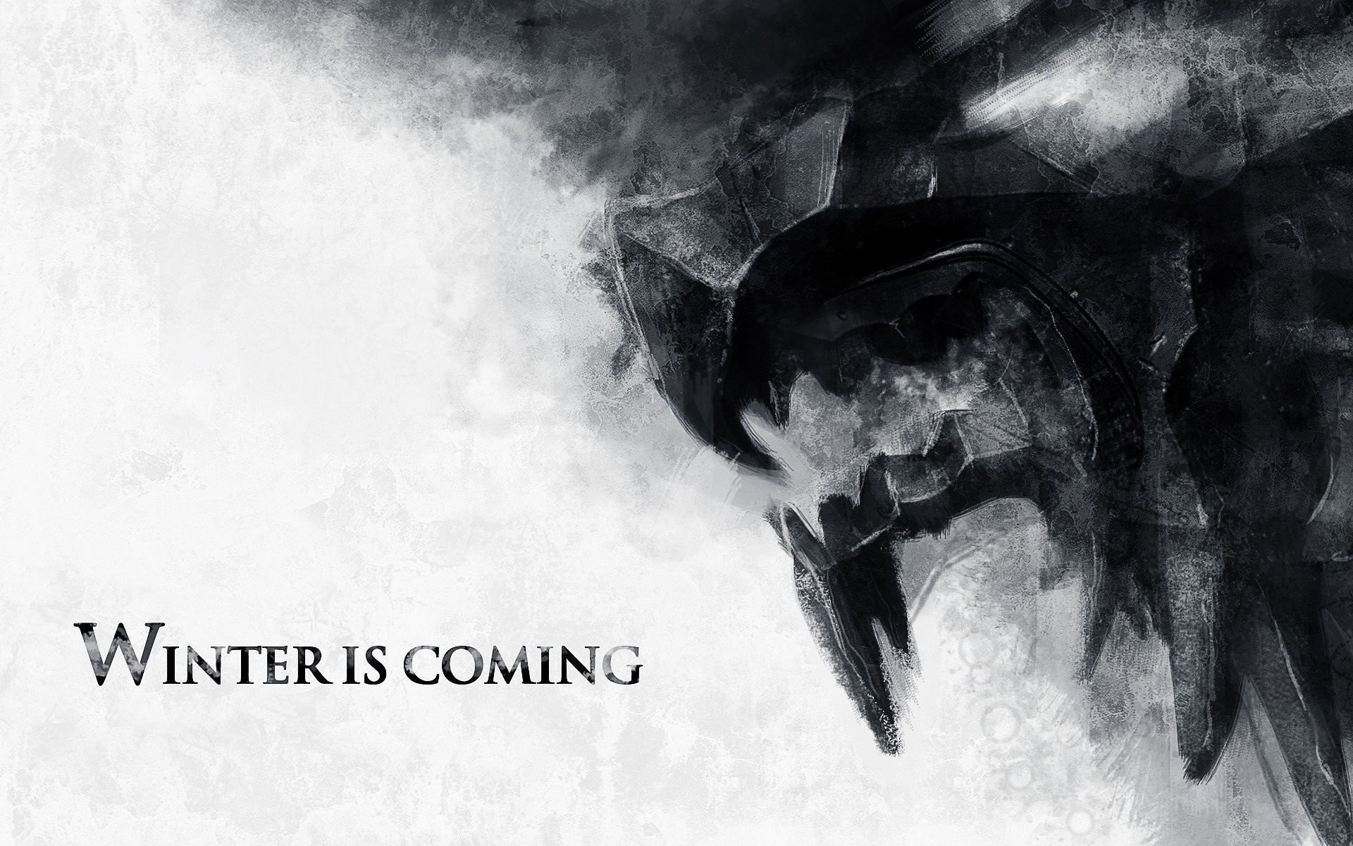 Winter is Coming, Metalupo, Casa Stark, Bianco e nero, Full HD, sfondo desktop