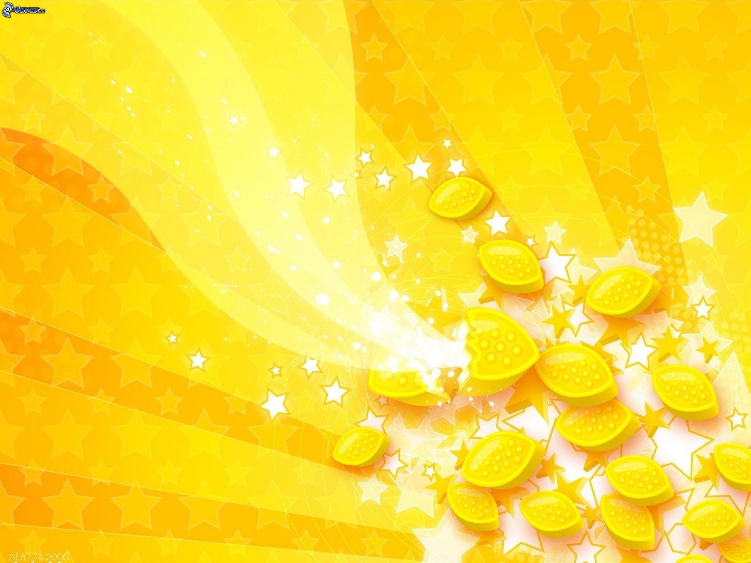 Raggi, Stelle, Giallo, Illustrazione, 2K, schermata di blocco iPad