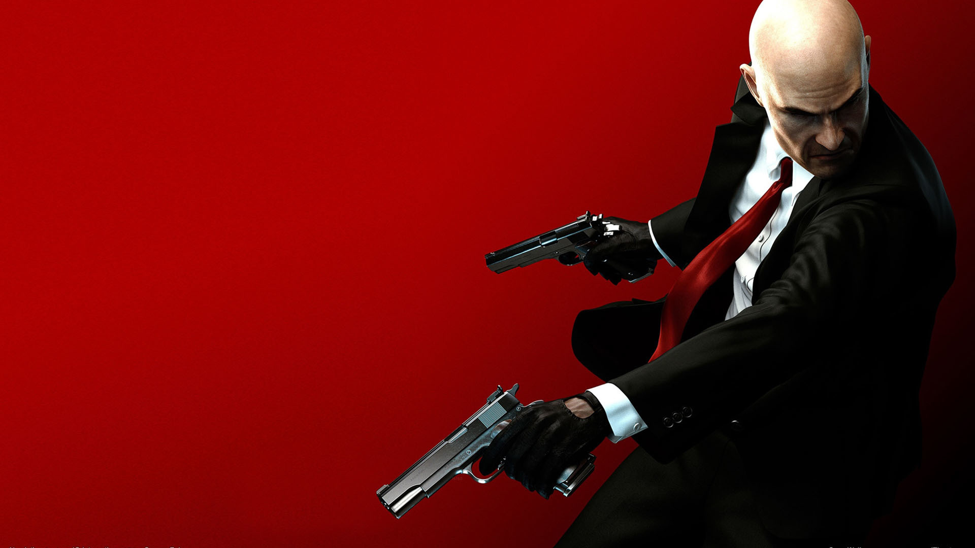 Agente 47, Hitman, Pistole, Rosso, 1920x1080, wallpaper desktop