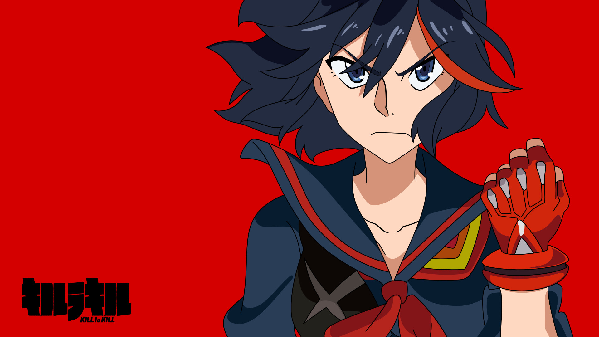Ryuko Matoi, Kill la Kill, Logo, Sfondo rosso, Full HD, wallpaper per portatile