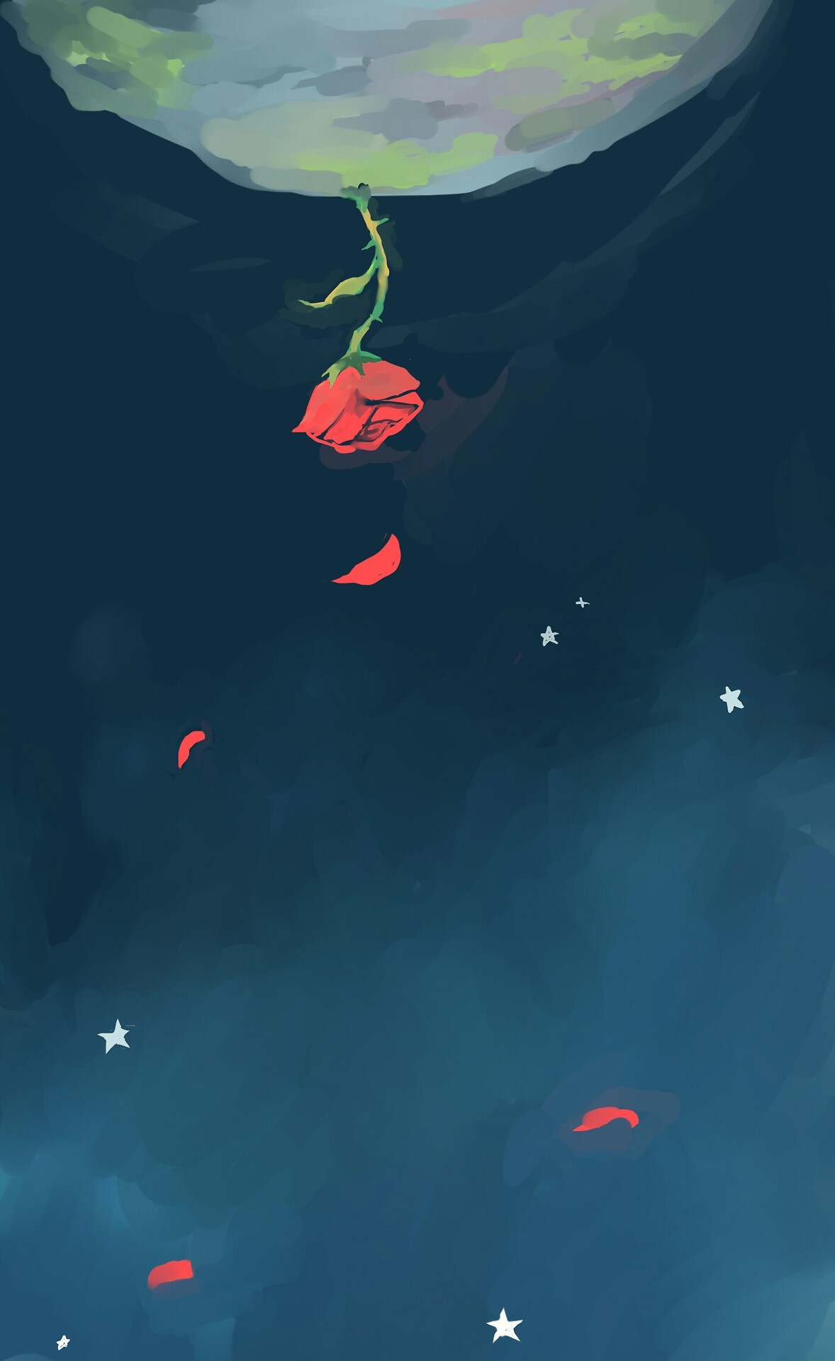 La rosa, Il Piccolo Principe, Petali, Cielo notturno, Full HD, sfondo per smartphone