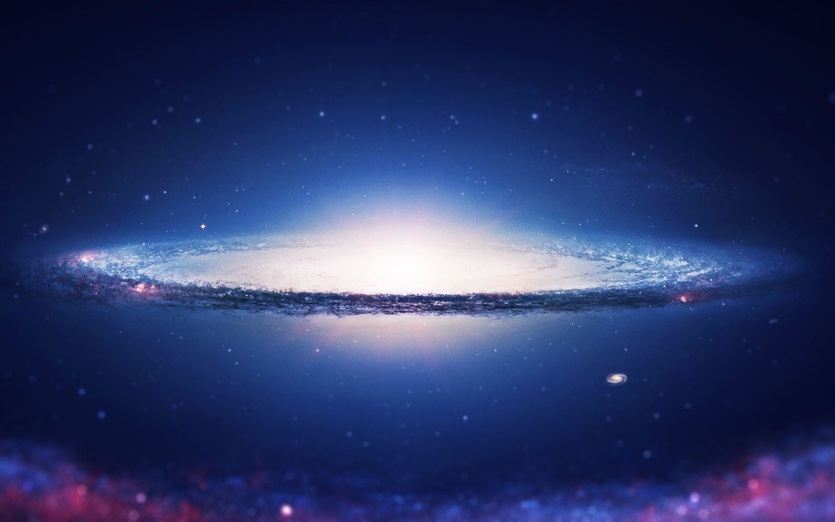 Galassia Sombrero, M104, Galassia, Blu, 2880x1800, immagine di sfondo