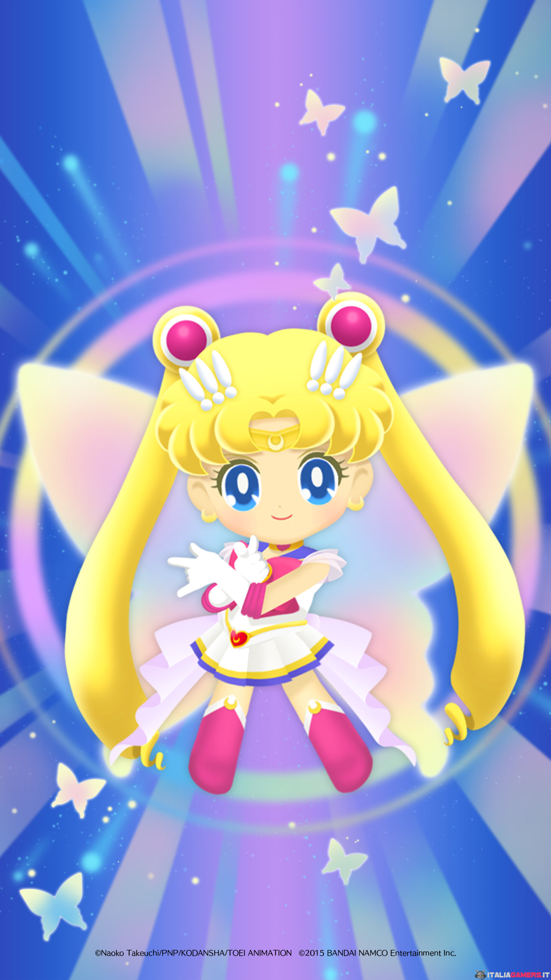 Sailor Moon, Chibi, Raggi di luce, wallpaper per iPhone e Android