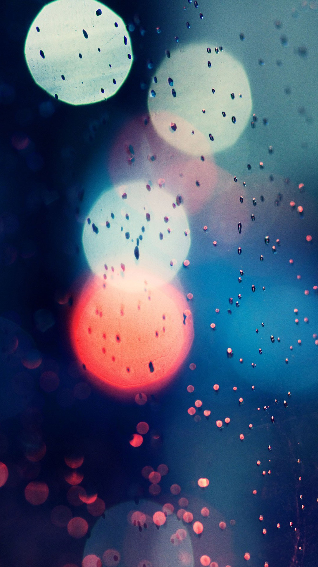 Bokeh, Gocce di pioggia, Luci sfocate, Full HD, sfondo iPhone