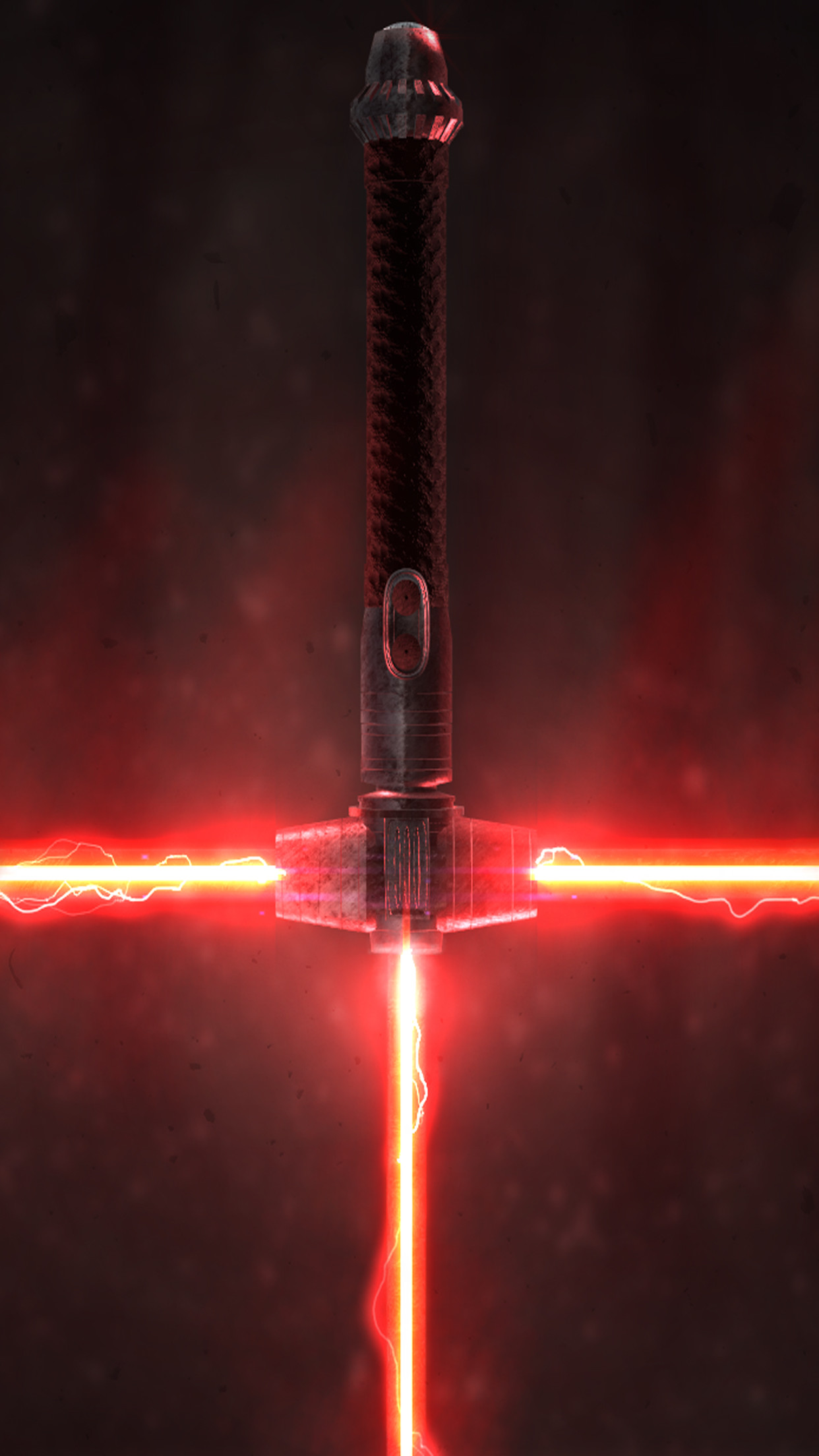 Spada laser di Kylo Ren, Kylo Ren, Star Wars, Rosso, Full HD, sfondo verticale per cellulare
