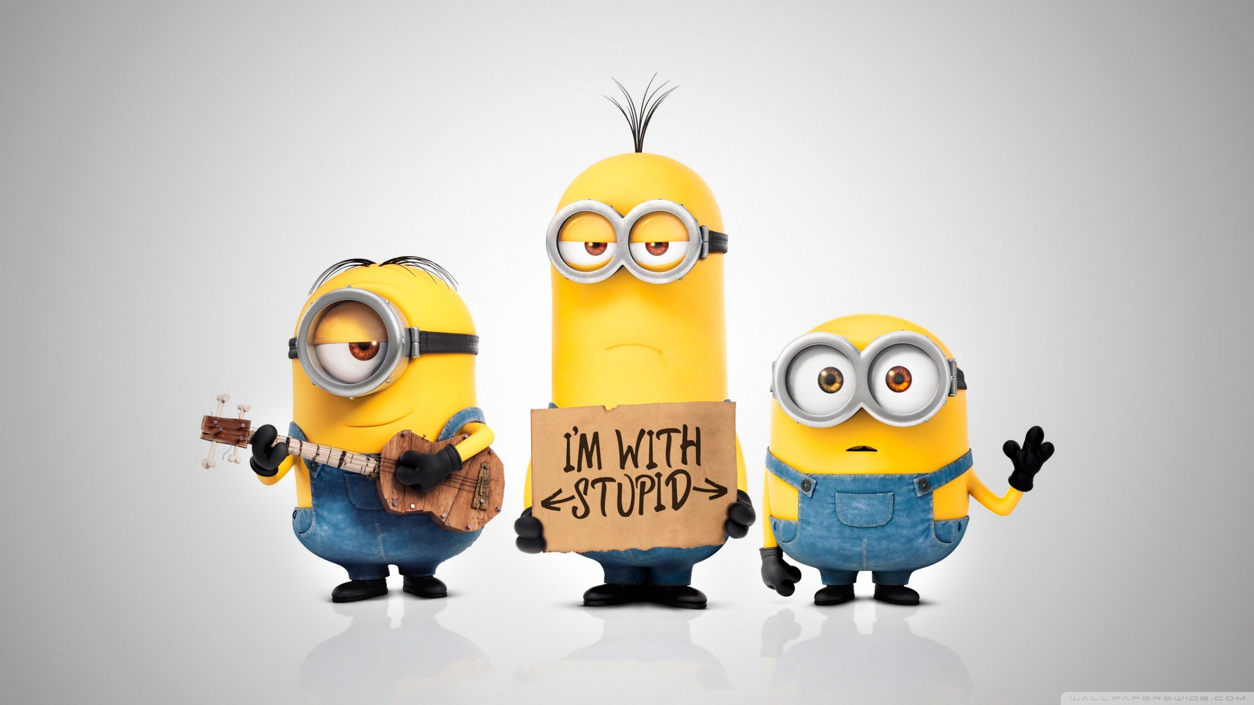 Stuart, Kevin, Bob, Minion, Cartello, 2560x1440, immagine di sfondo