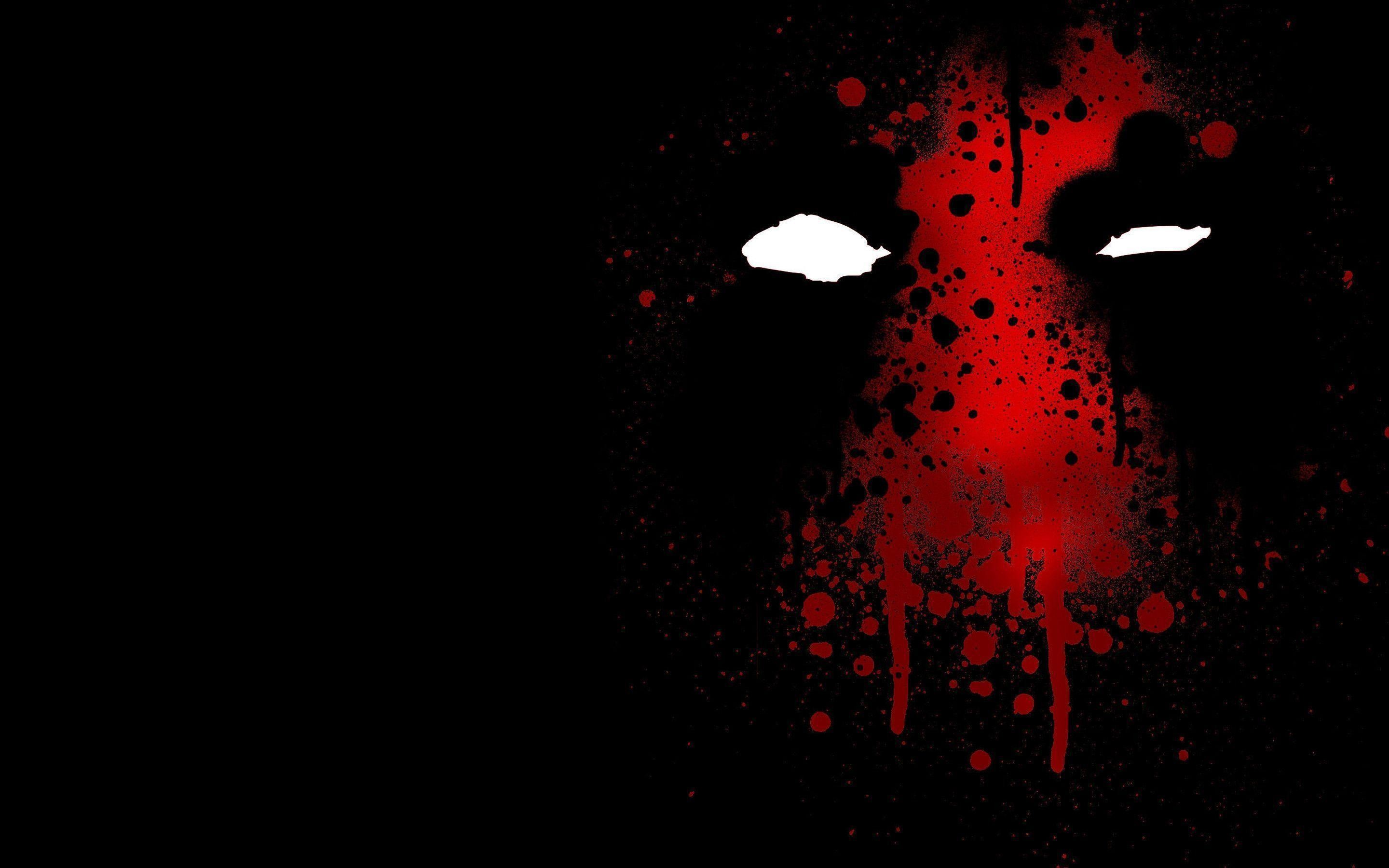 Deadpool, Maschera, Schizzi di vernice, Sfondo nero, 2K, wallpaper per computer