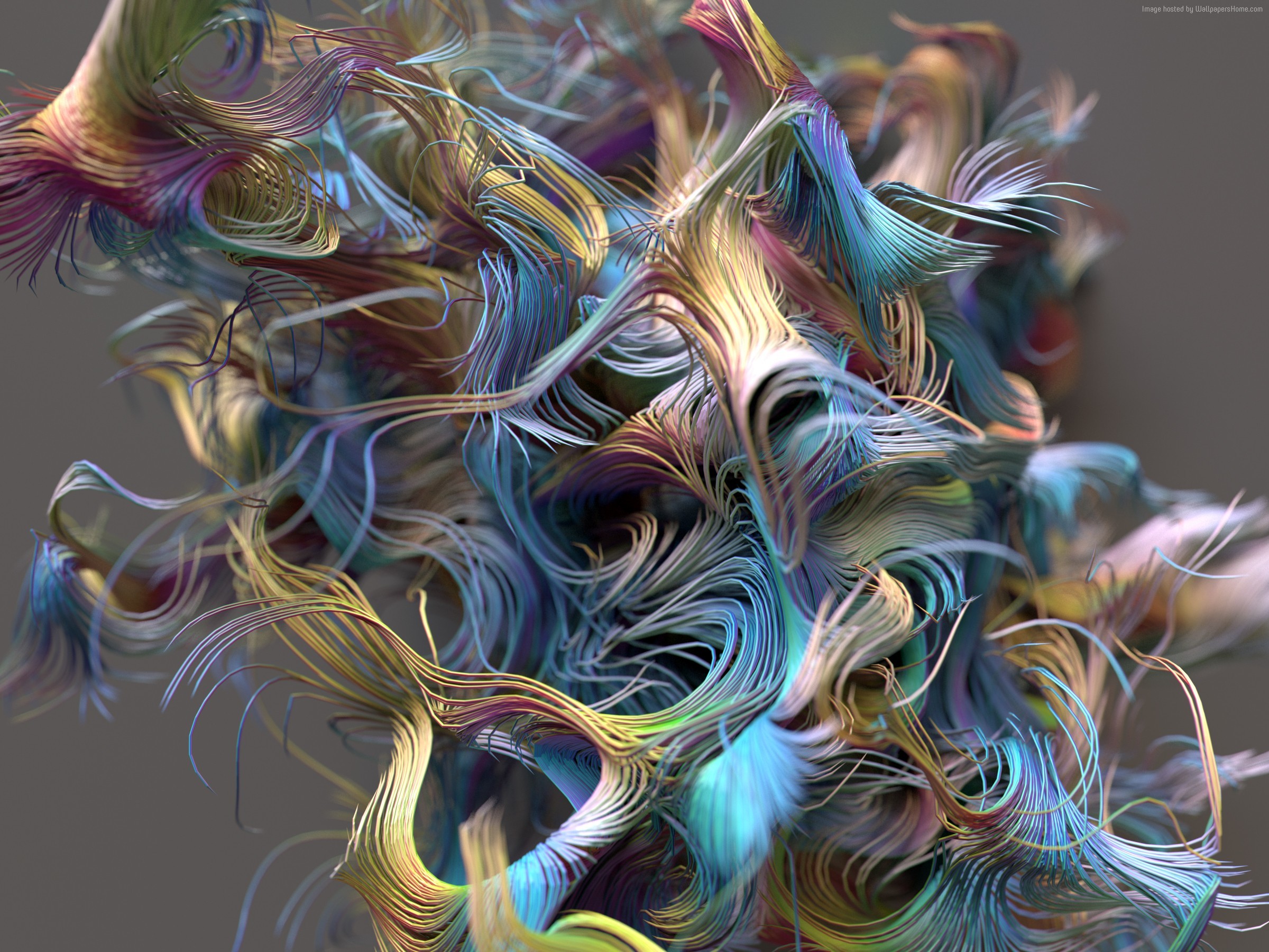 Filamenti, Rendering 3D, Colori pastello, sfondo per iPad e tablet