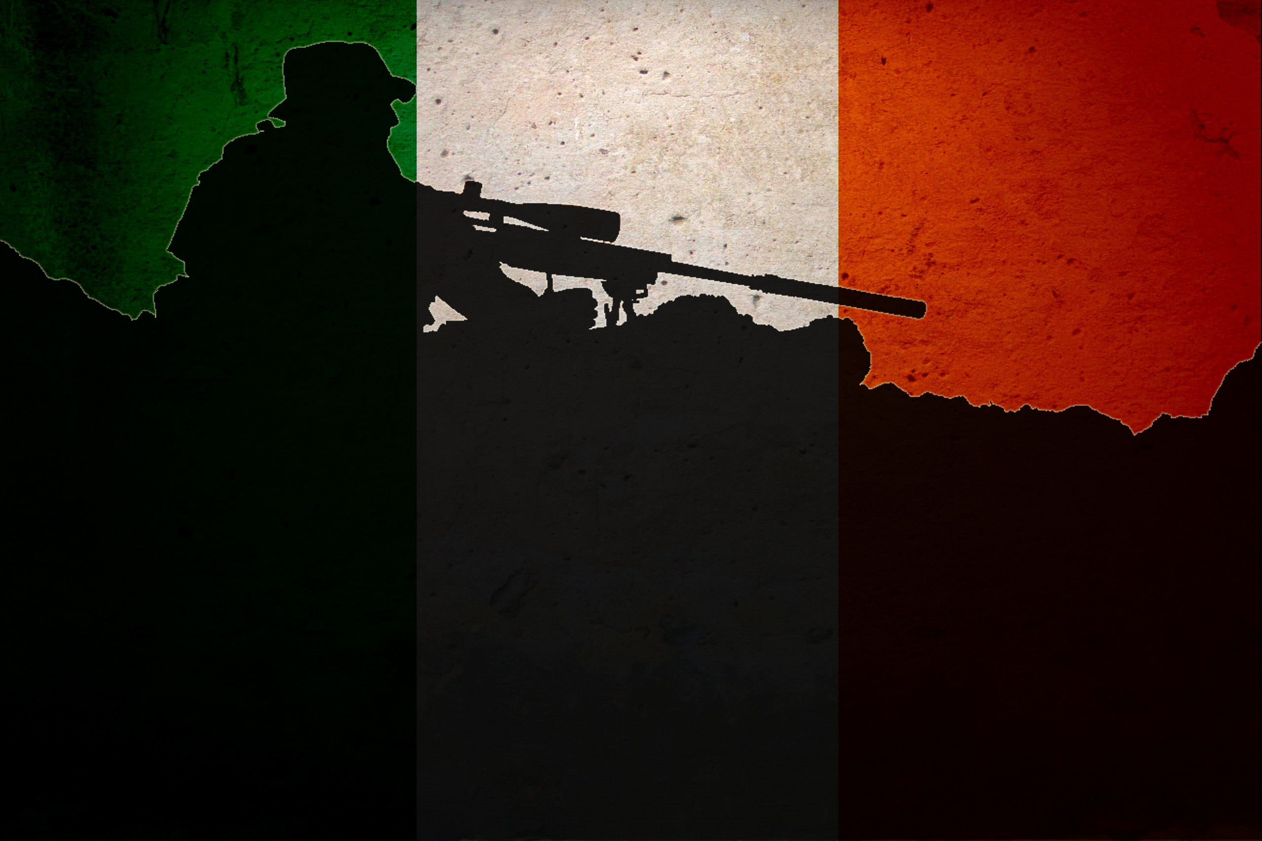 Bandiera italiana, Cecchino, Silhouette, Fucile di precisione, Tricolore, wallpaper per portatile