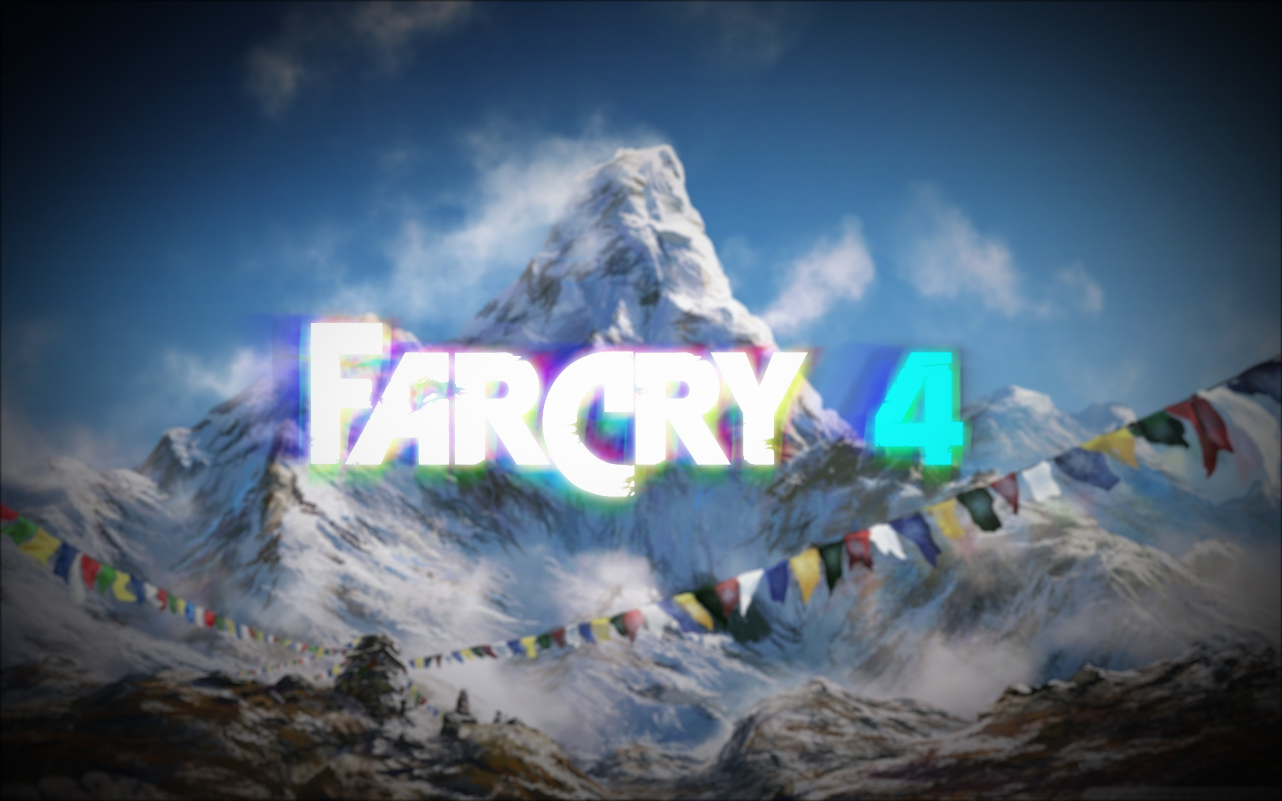 Far Cry 4, Logo, Himalaya, Bandiere di preghiera, 2K, sfondo Windows 11