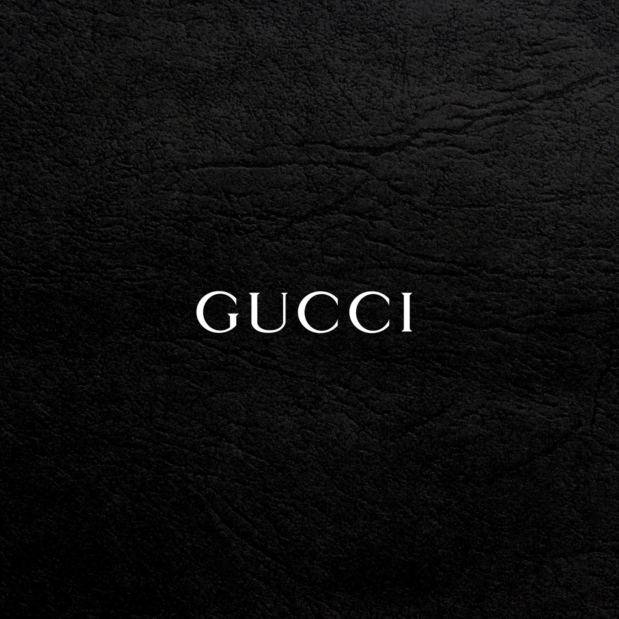 Gucci, Logo, Pelle nera, sfondo per iPad e tablet